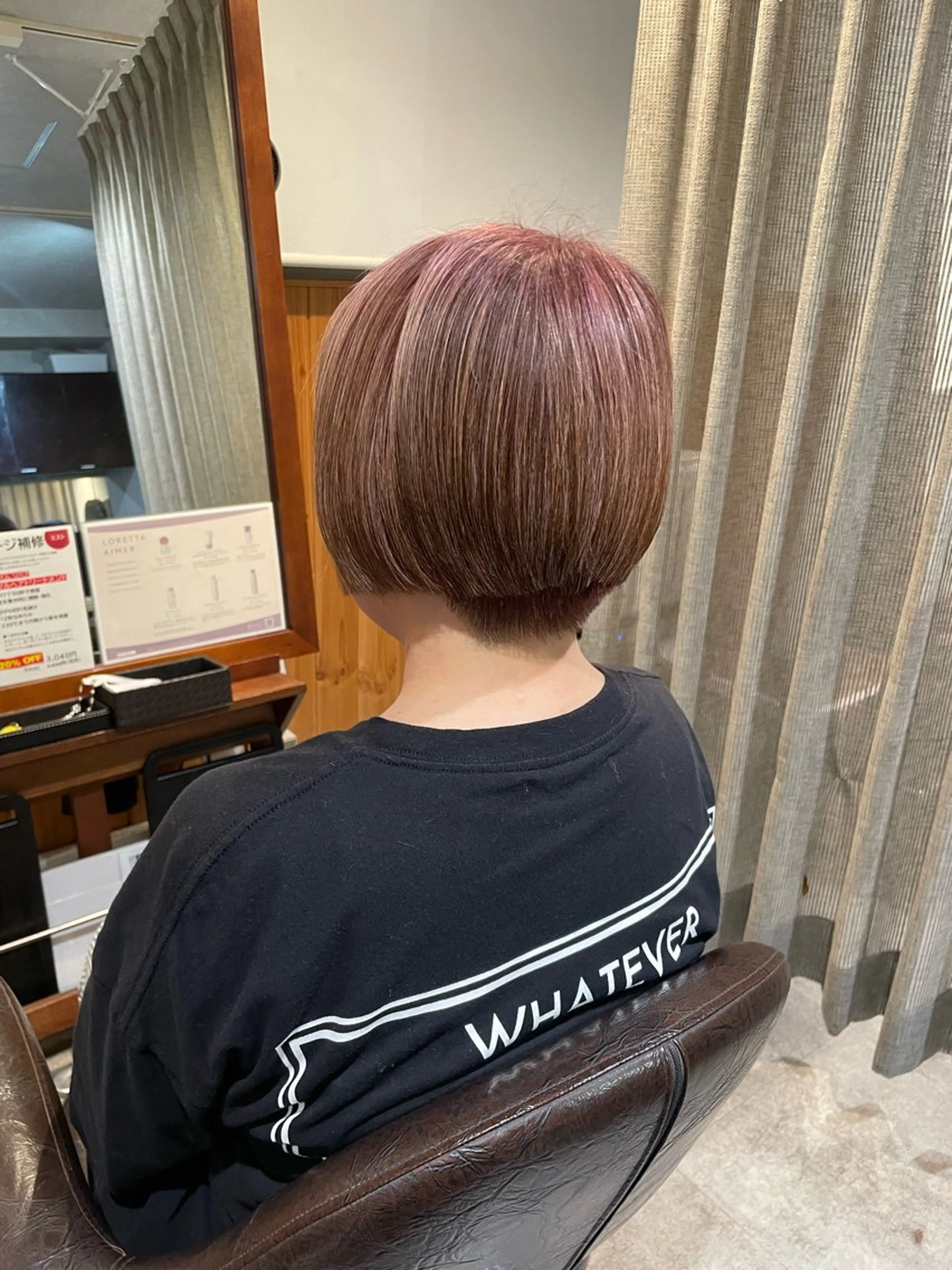 ショート カラー ショートボブ ベージュカラー ピンクカラー ピンクベージュ ボブ カット ヘアカラー トリートメント 髪質改善/Bloss om🌷高橋沙衣のヘアスタイル