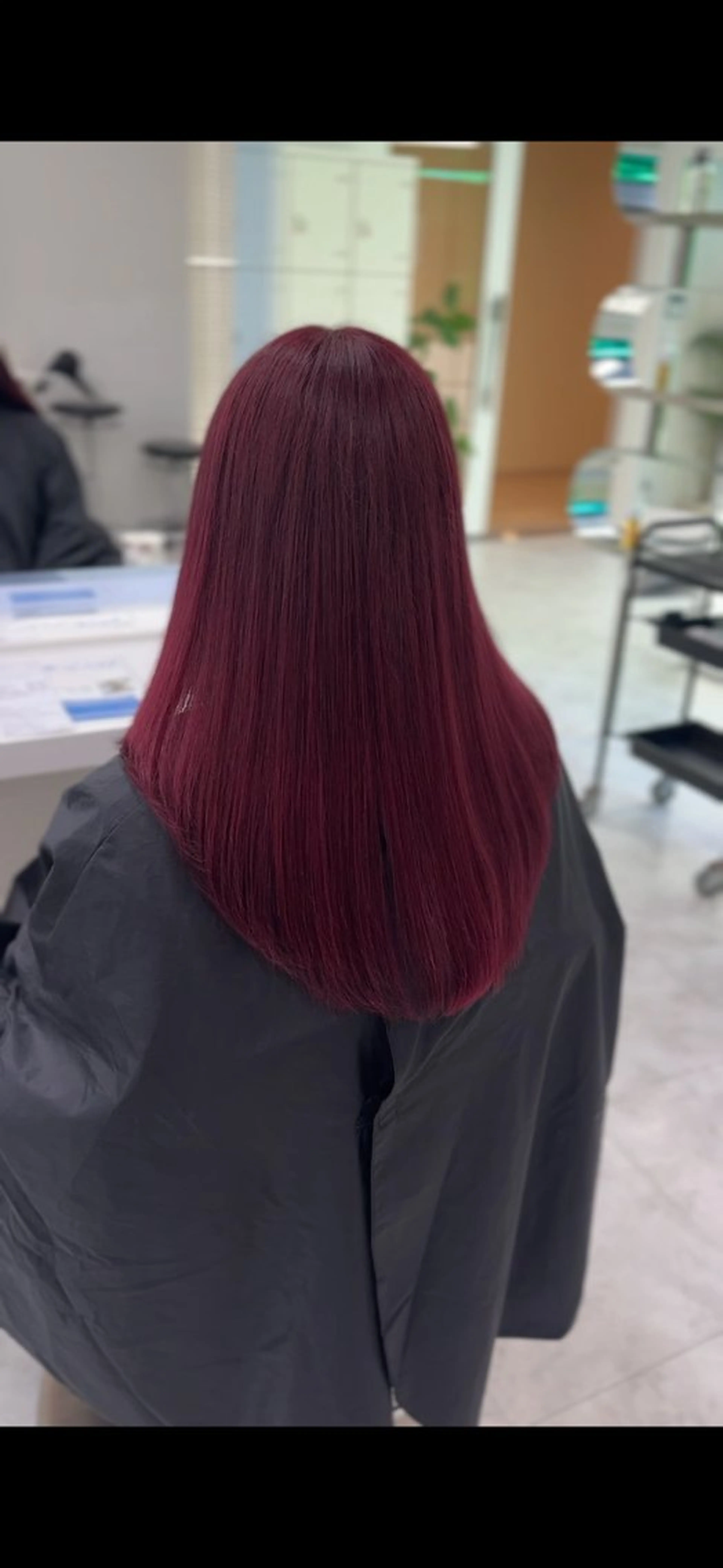 ロング カラー レッドカラー ヘアカラー 【直前割】透ける艶髪 ♡ストレートのヘアスタイル