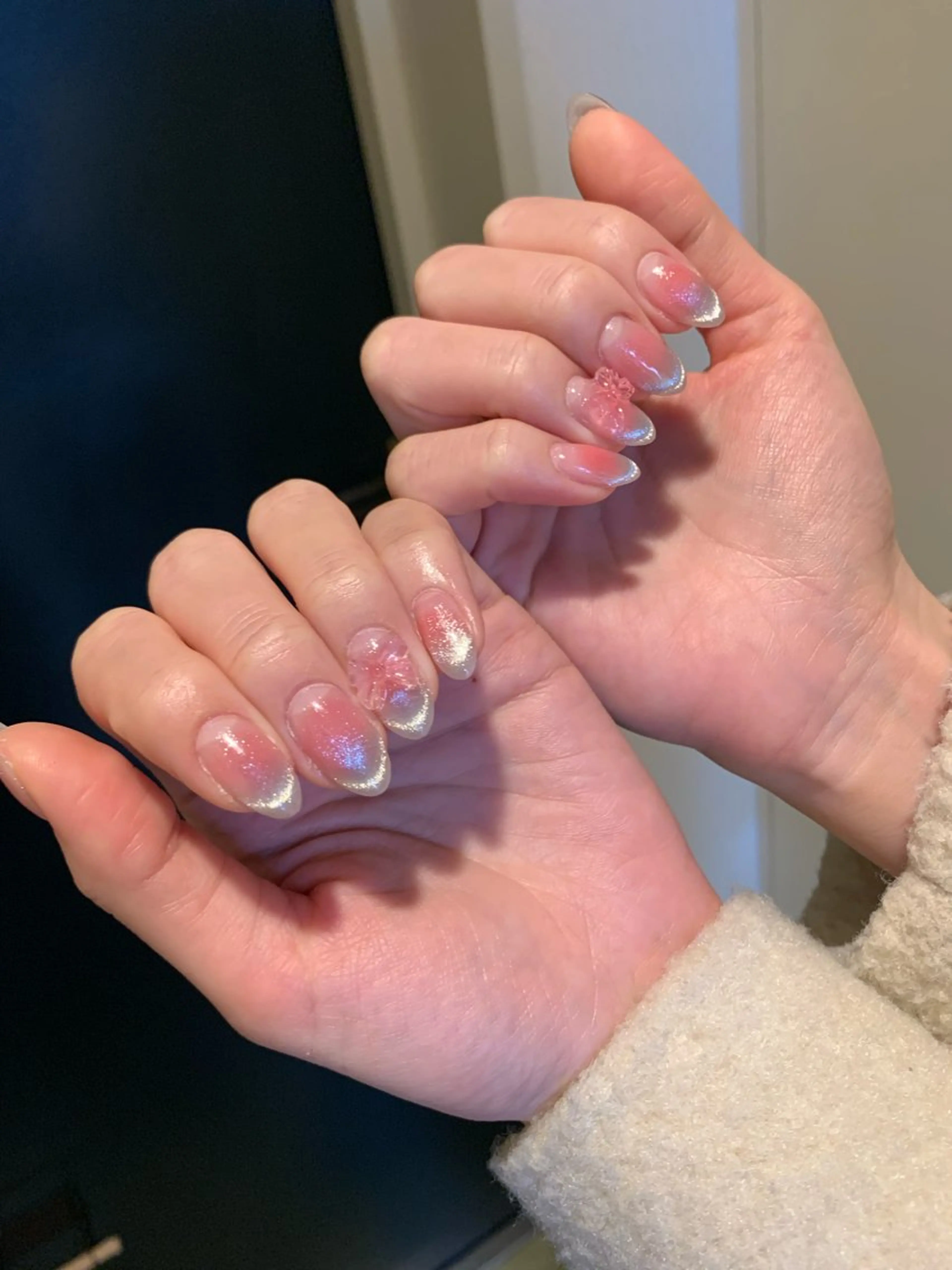 ネイル チークネイル 春ネイル ハンドネイル ANA.CHUO NAILSのネイルデザイン