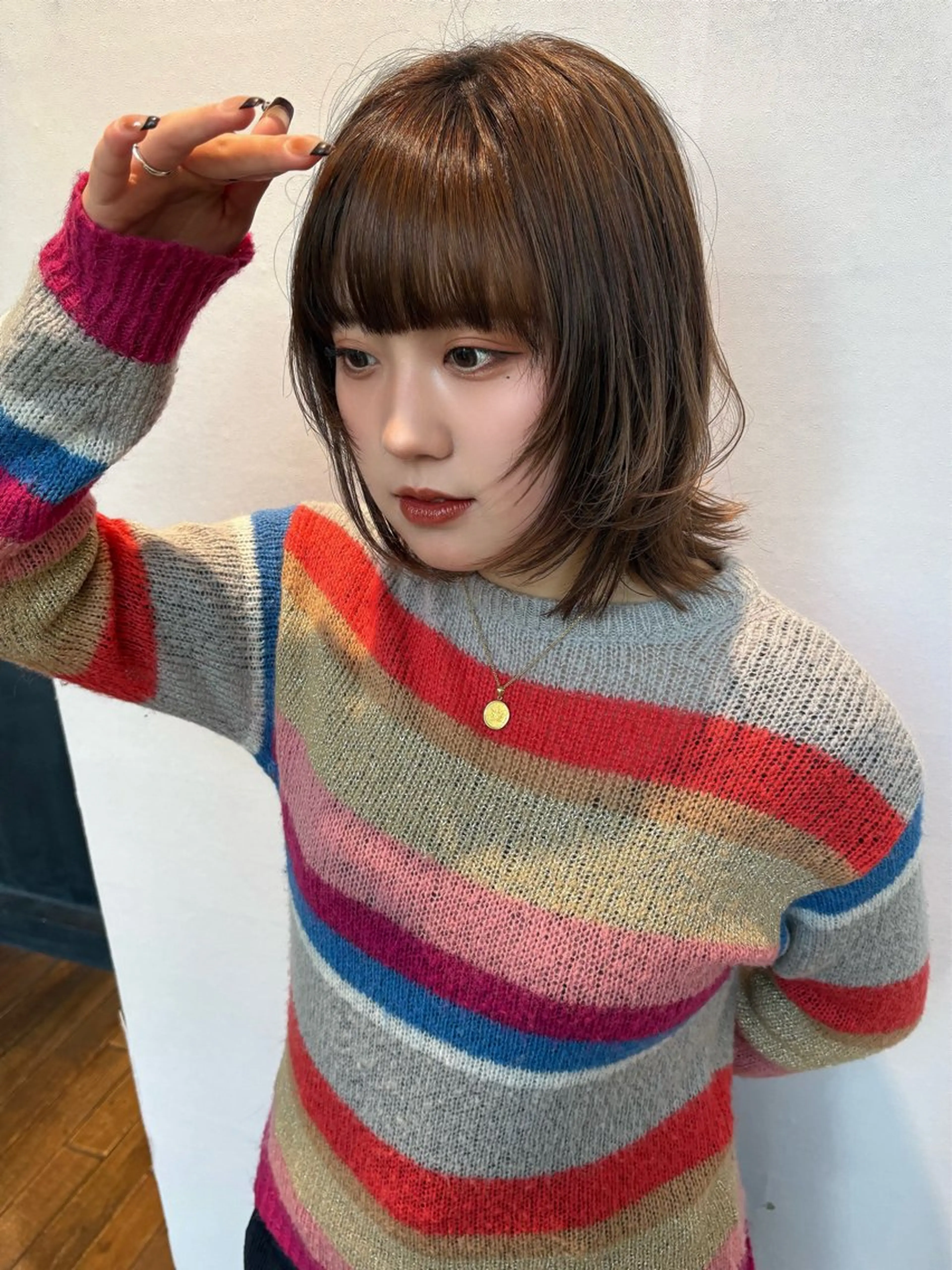 ミディアム 顔周りカット レイヤーカット unami kichijoji所属・💭透明感/艶髪🫧 haluki🫧‪のヘアスタイル