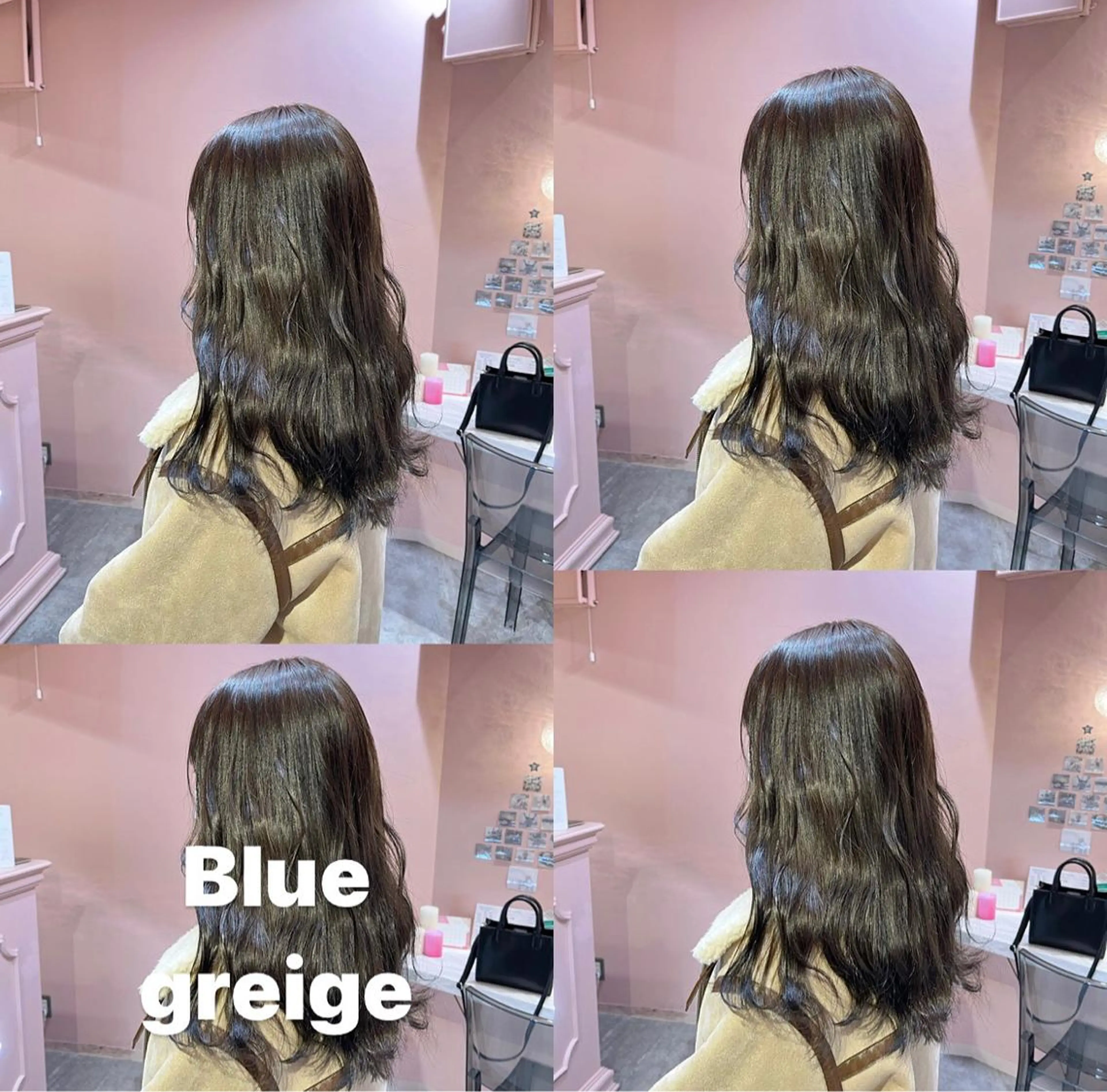 セミロング カラー ブルーカラー ブルーグレー ブルーグレージュ 透明感カラー グレージュ RIYA❤︎ Aujuaソムリエのヘアスタイル