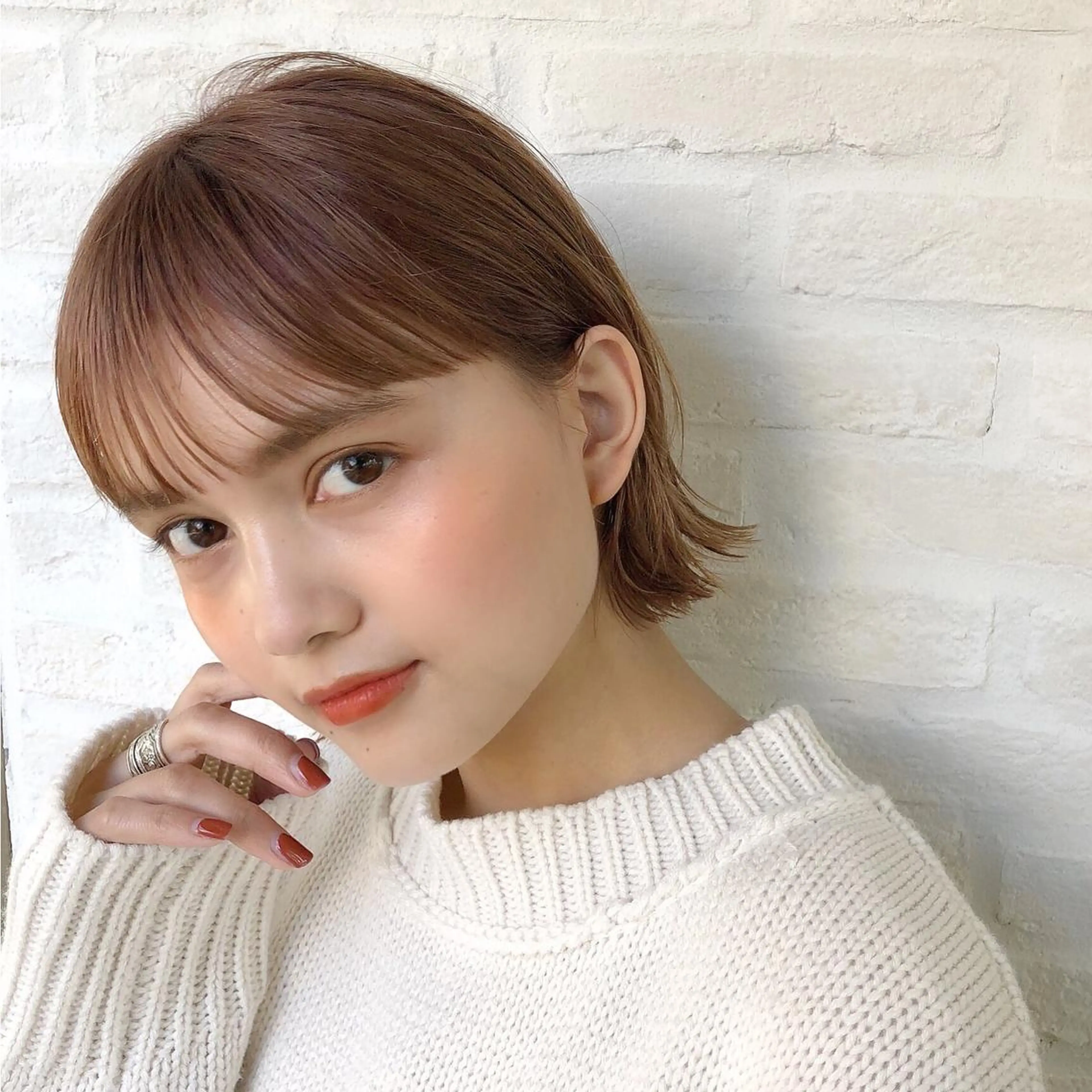 ミディアム カラー ベージュカラー ピンクカラー ピンクベージュ ボブ レイヤー×髪質改善✨ 渋谷/佐藤侑哉のヘアスタイル