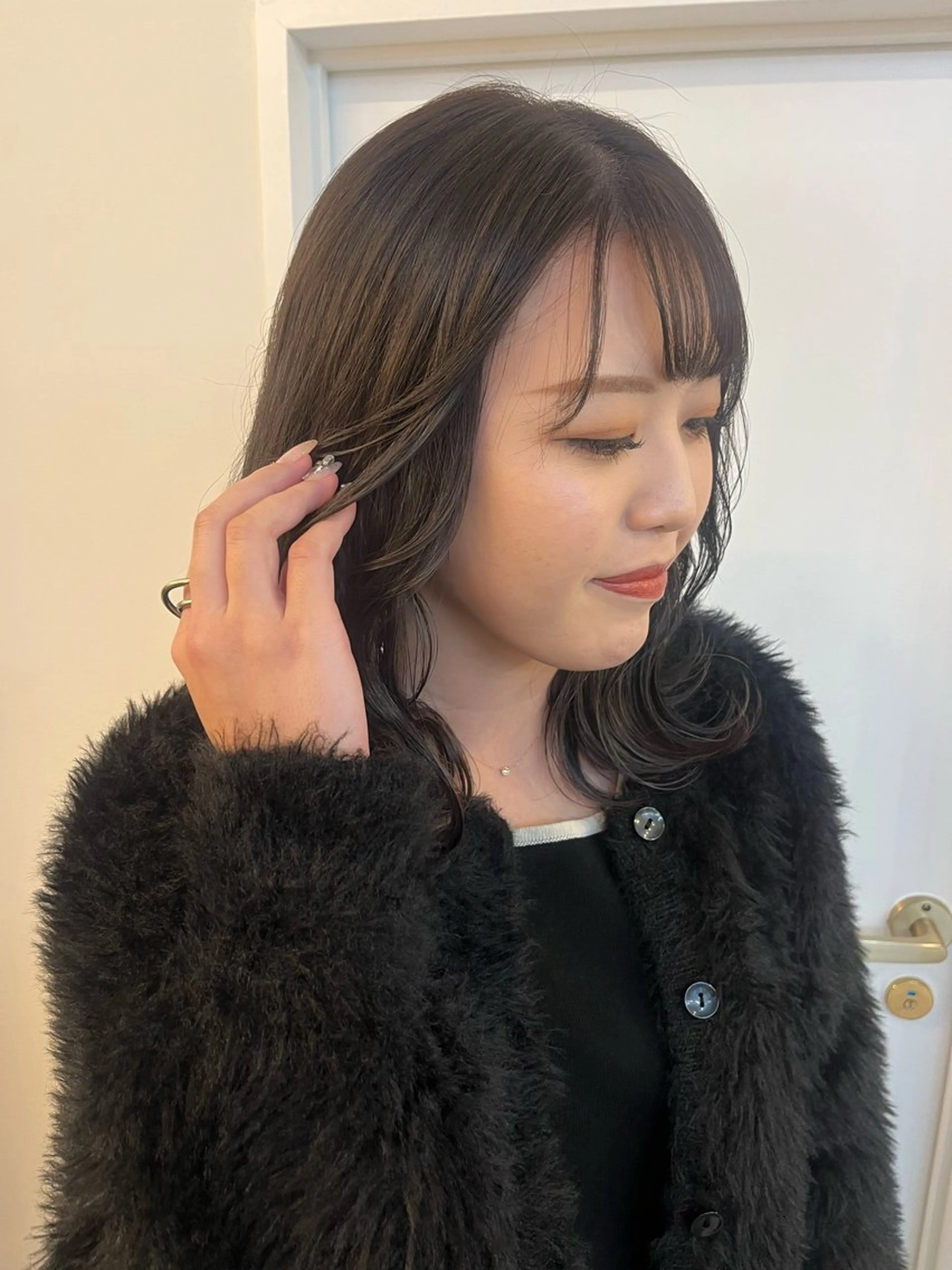 ミディアム カラー 透明感カラー カット ヘアカラー レイヤーカット/韓国 ヘア/ honokaのヘアスタイル