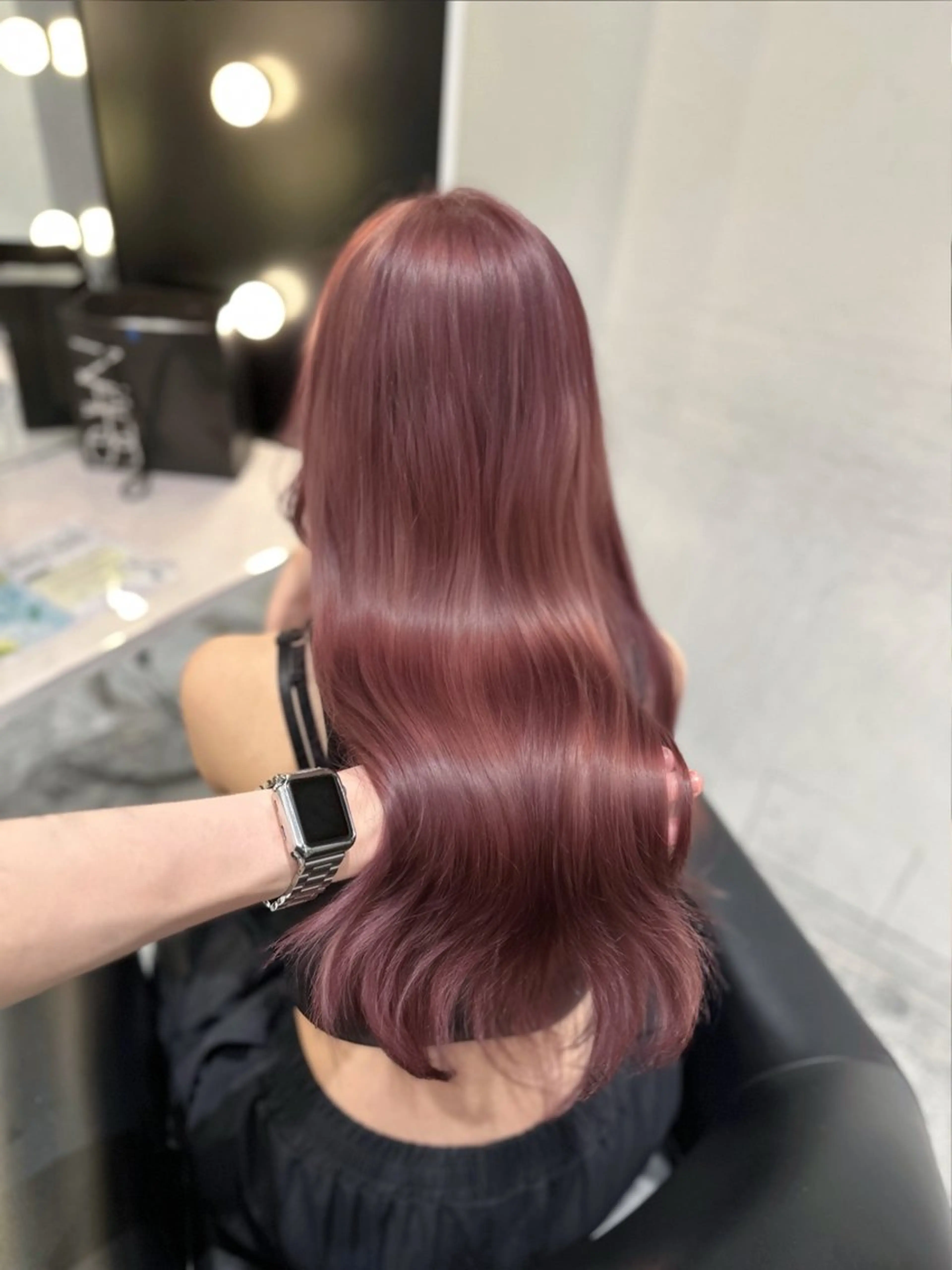 ロング カラー ブリーチ ブリーチなしカラー ピンクカラー 韓国風ヘア ワンホン🎀韓国ヘア 💞新宿/GAKUのヘアスタイル