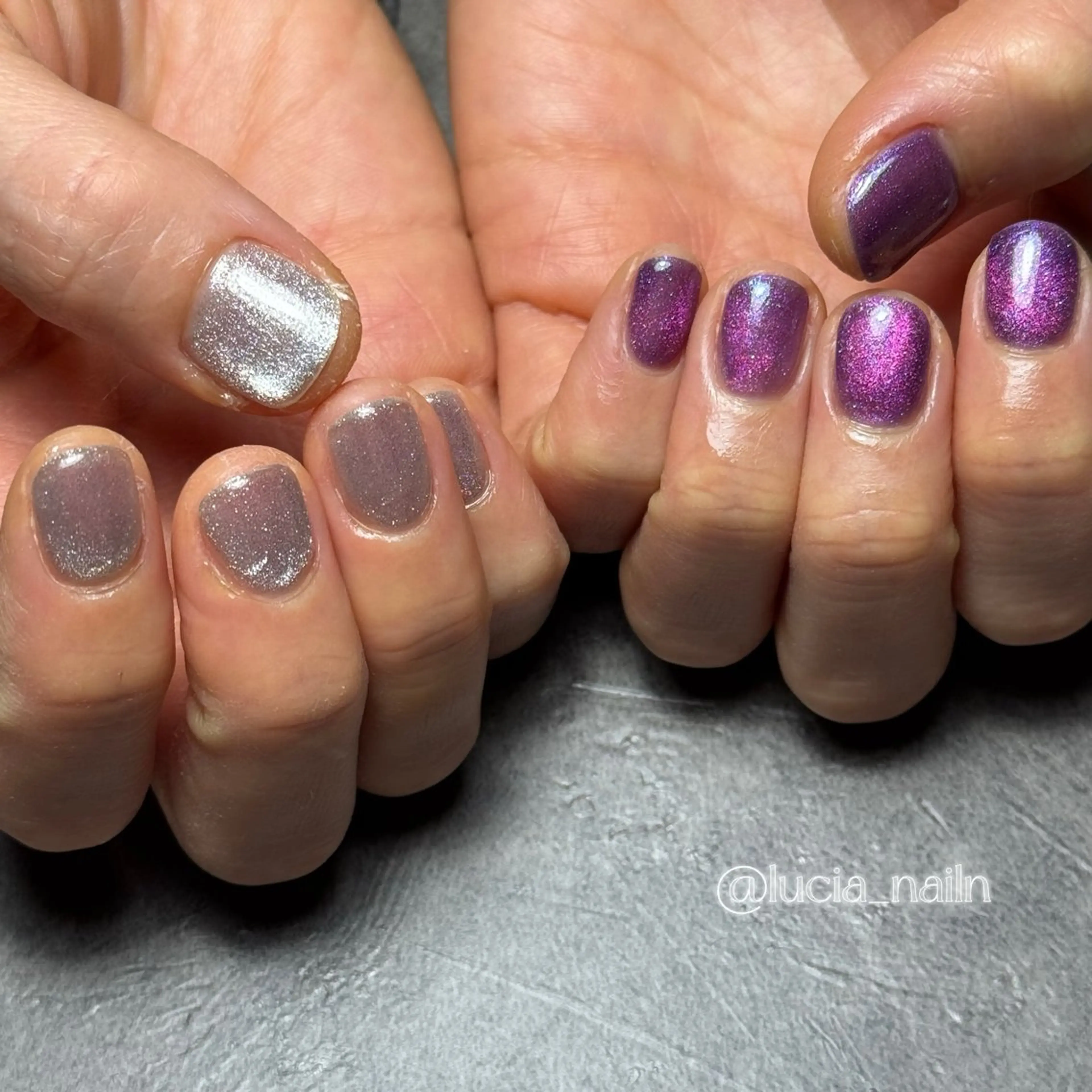 ネイル マグネットネイル ワンカラーネイル ハンドネイル Salon Luciaのネイルデザイン