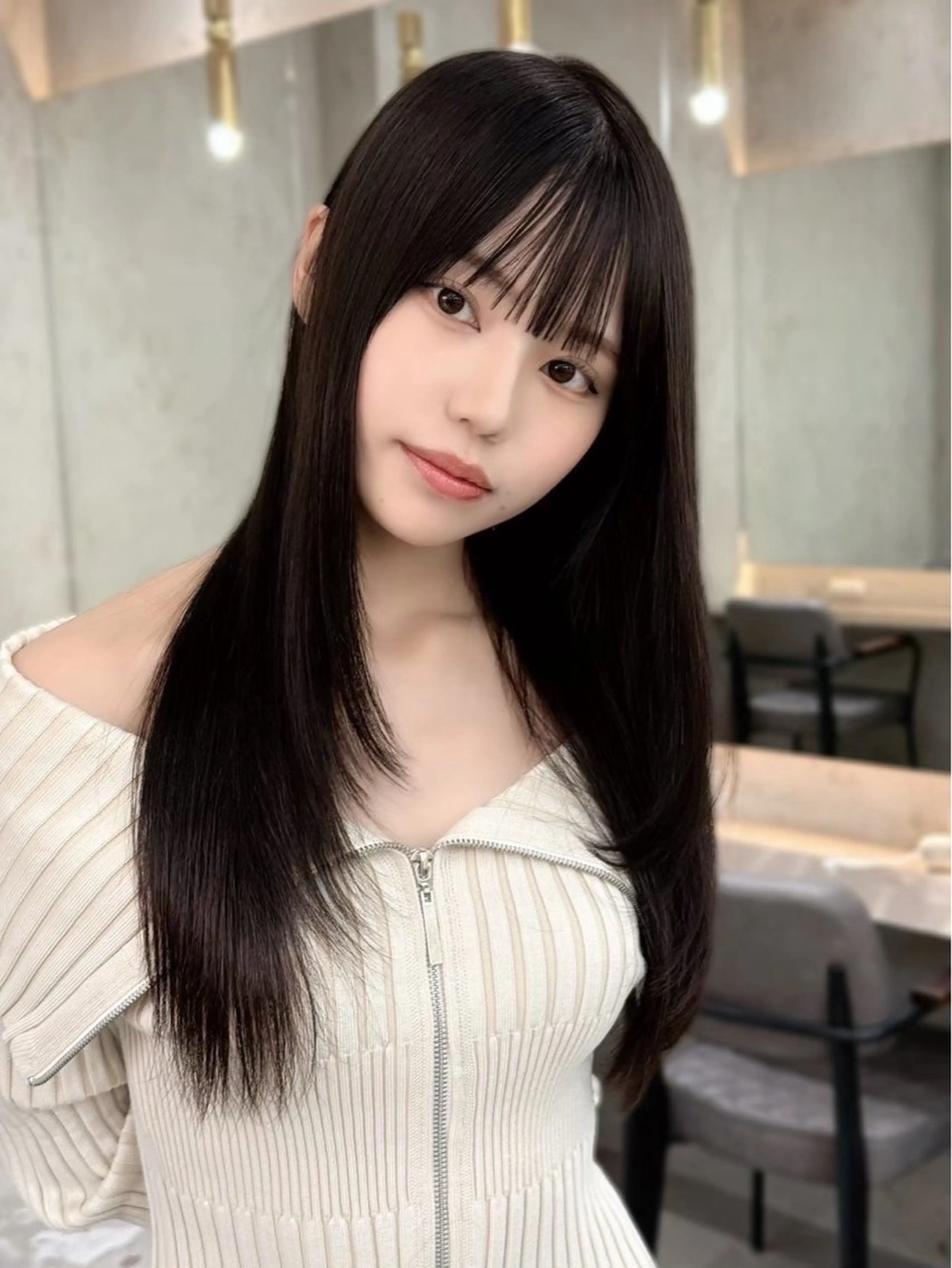 ロング カラー ブラウンカラー ショコラブラウン レイヤーカット Sea Shinjuku所属・ハッシュカット/ 韓国レイヤーTERUのヘアスタイル