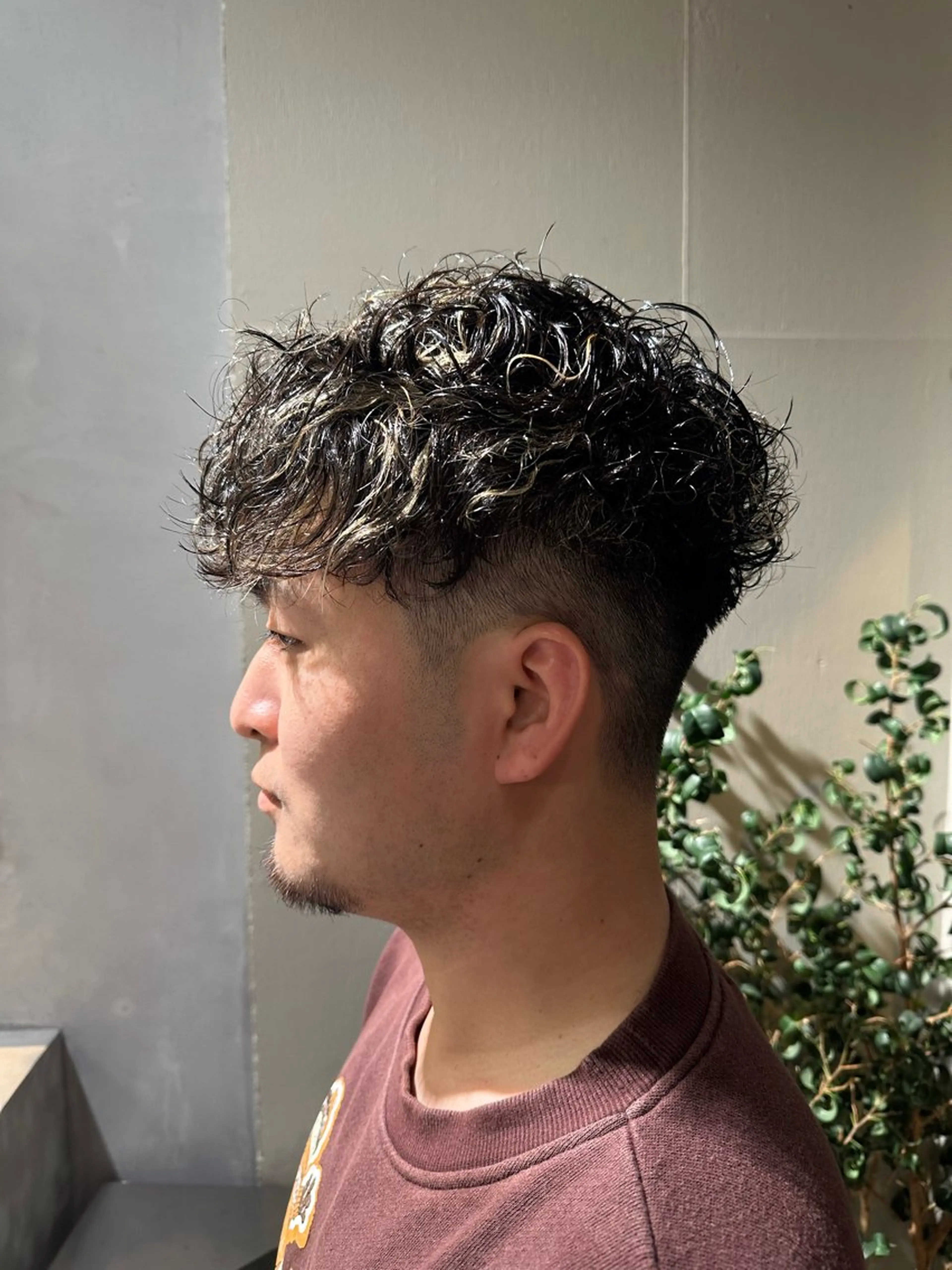 カラー パーマ メンズ カット パーマ 加納 孝也のヘアスタイル