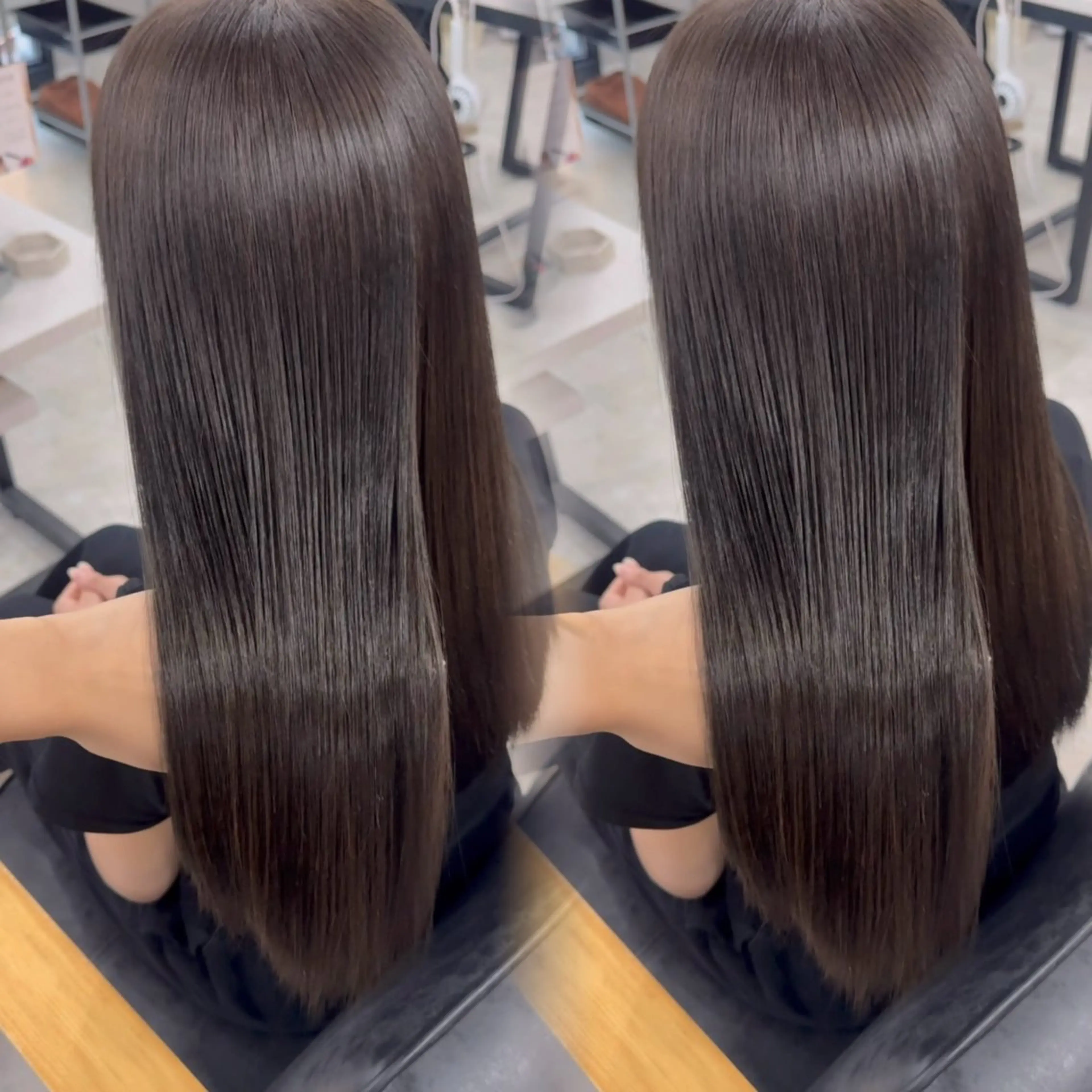 ロング カラー アッシュ アッシュブラウン ベージュカラー 黒髪 ブリーチ カット ヘアカラー トリートメント 赤み無し柔らかカラー 【梅田】madokaのヘアスタイル