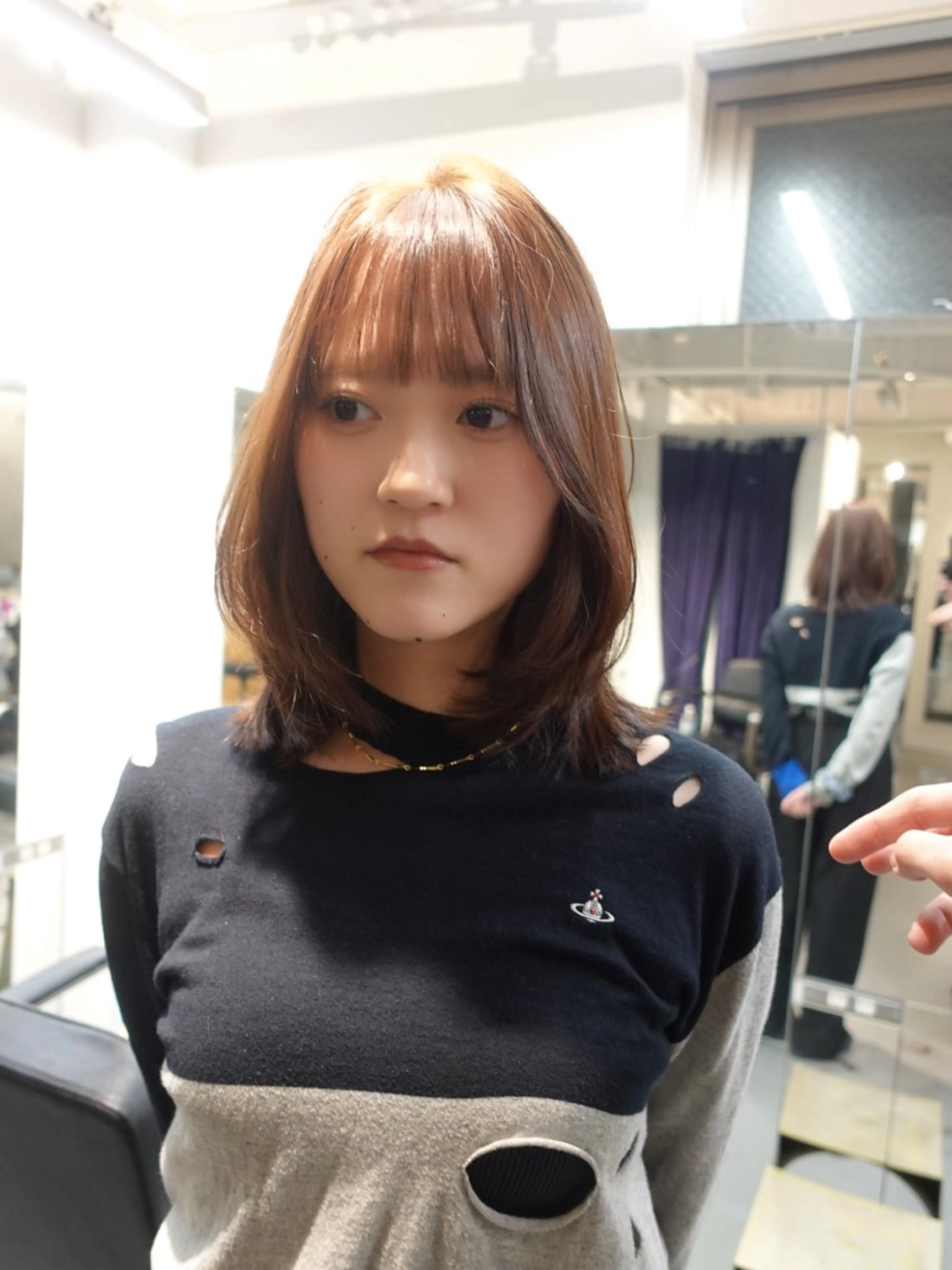 ミディアム カラー ブラウンカラー ハイレイヤー レイヤーカット カット ヘアカラー sakoda shunkiのヘアスタイル