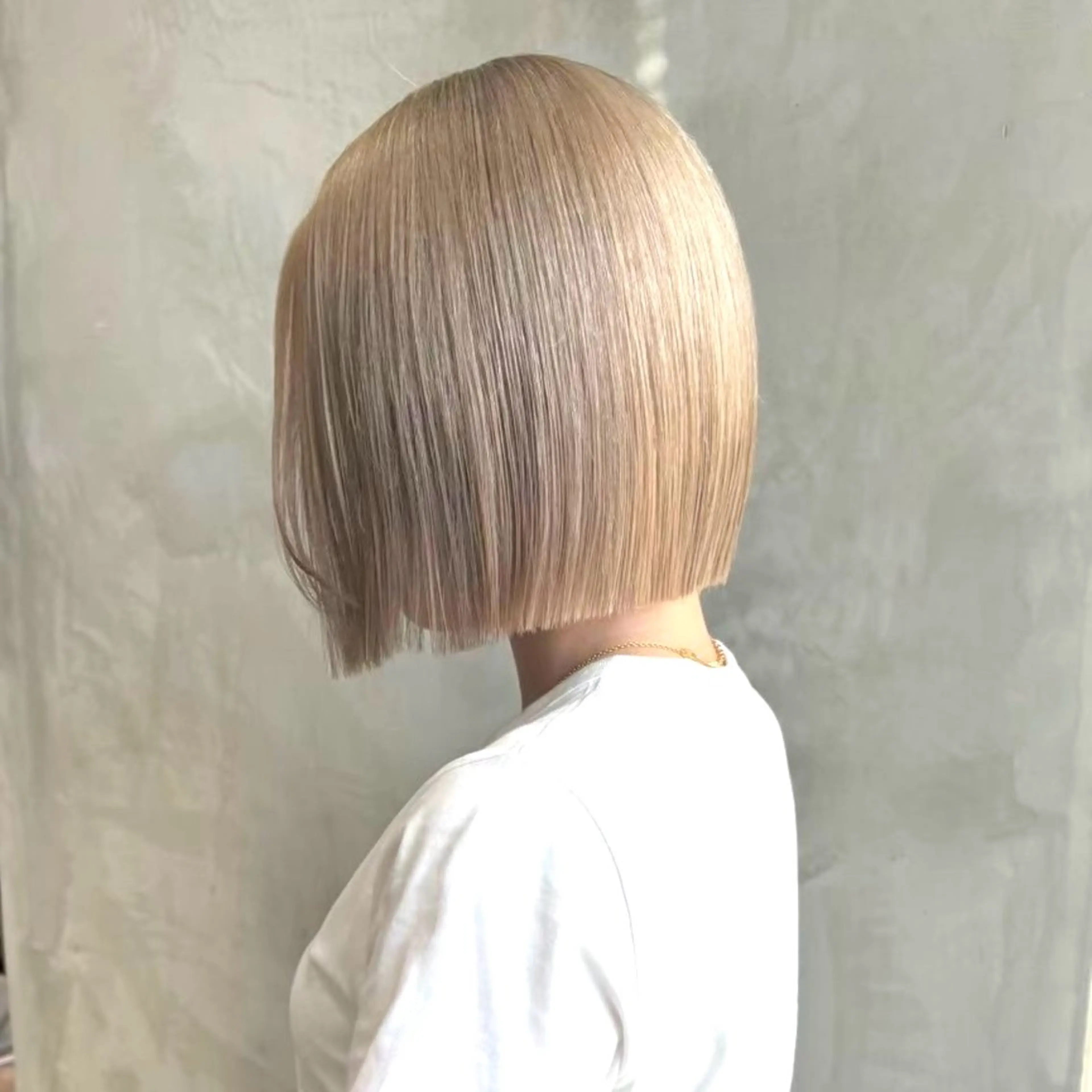 ミディアム カット ヘアカラー トリートメント 渋谷／タッセルボブ ／顔周り/加邊凌也のヘアスタイル