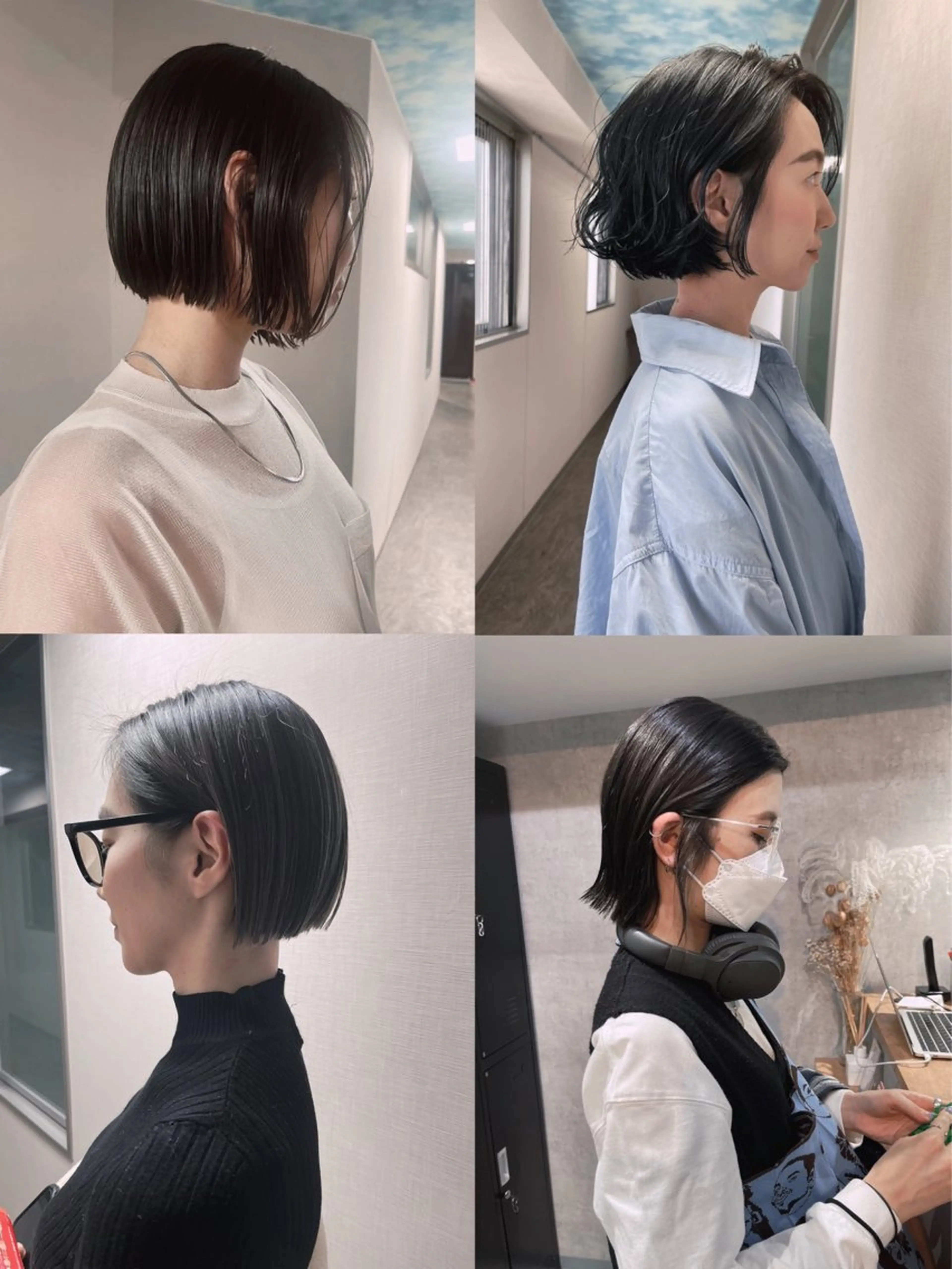 ショート ボブ カット 松井那津子 /ハイライトブリーチのヘアスタイル