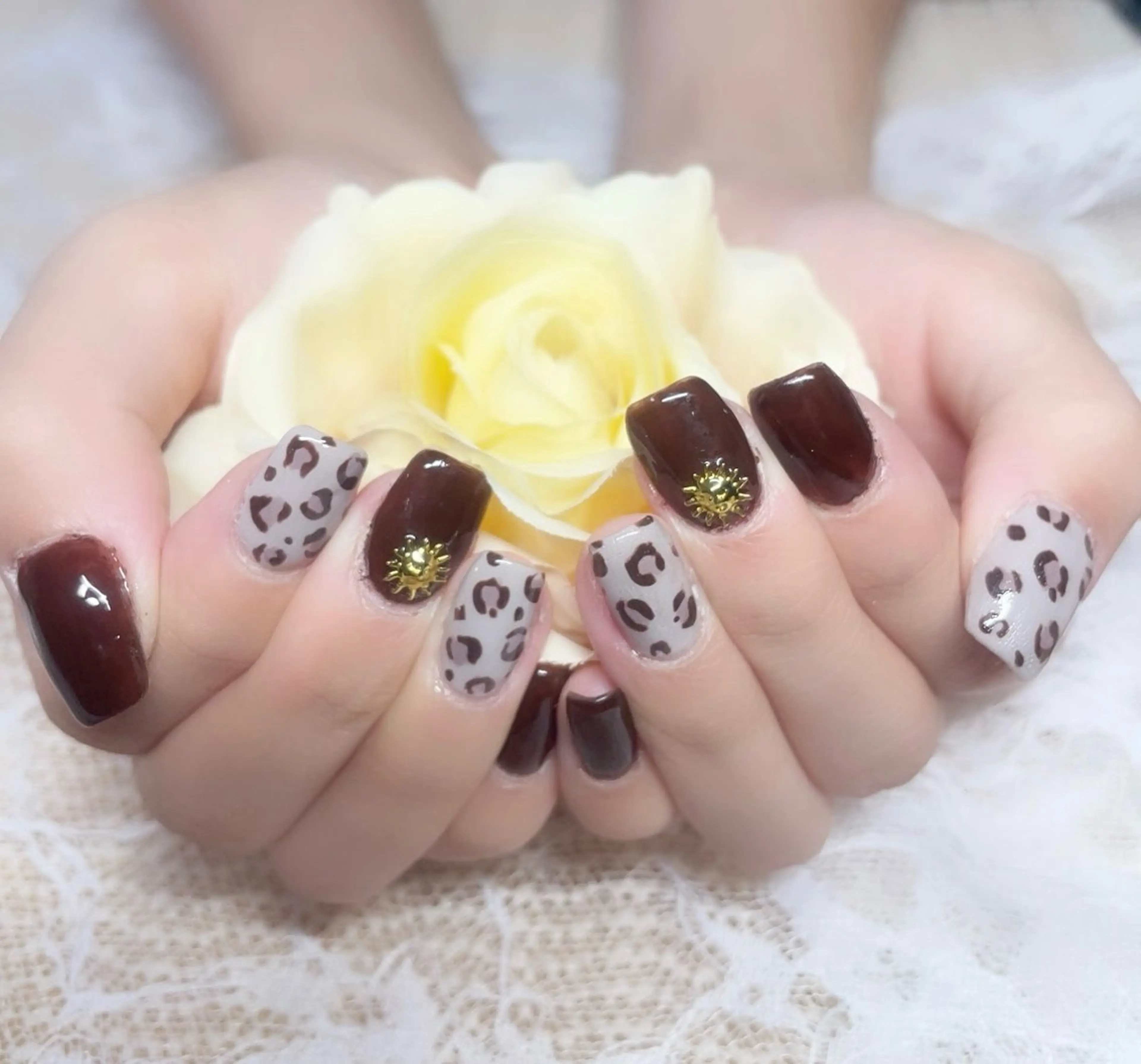 ネイル アニマル柄 長さ出し A.free✧*｡ アレルギー対応✧*｡のネイルデザイン