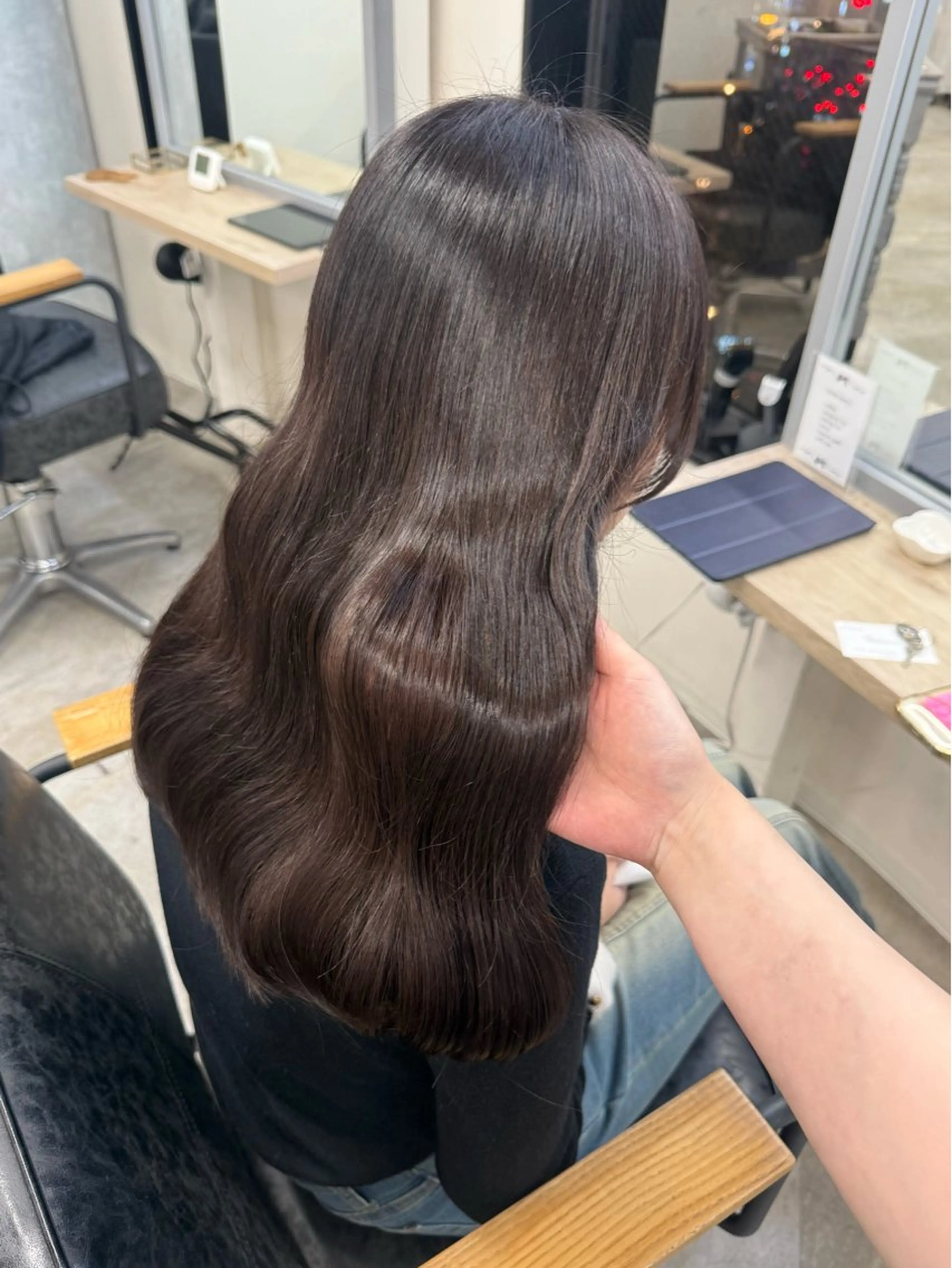 ロング カラー ヘアアレンジ ブラウンカラー ラベンダーカラー カット ヘアカラー トリートメント himawari♡ 柔らかいカラーのヘアスタイル