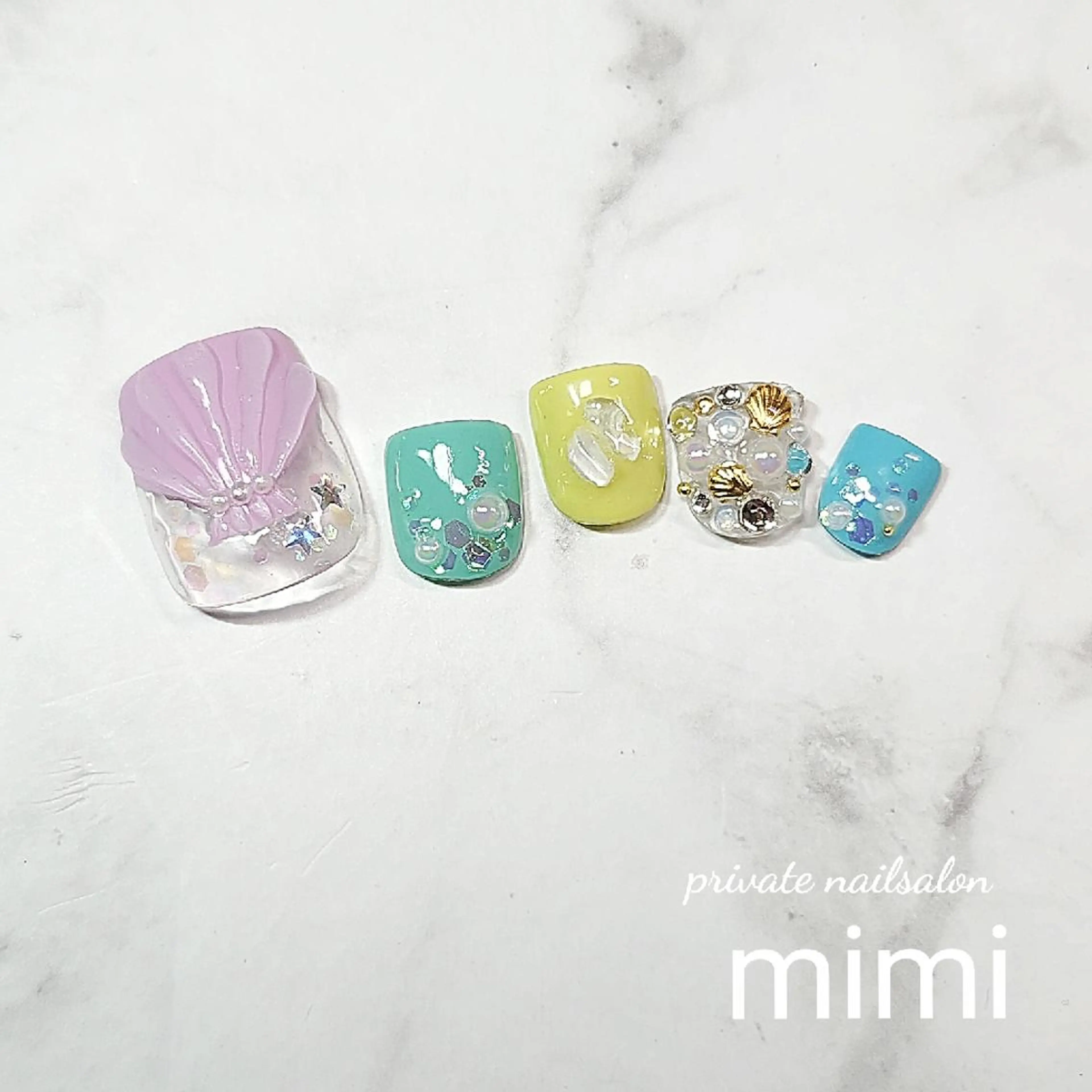 ネイル パステルネイル フットネイル 博多ネイル ｍｉｍｉのネイルデザイン