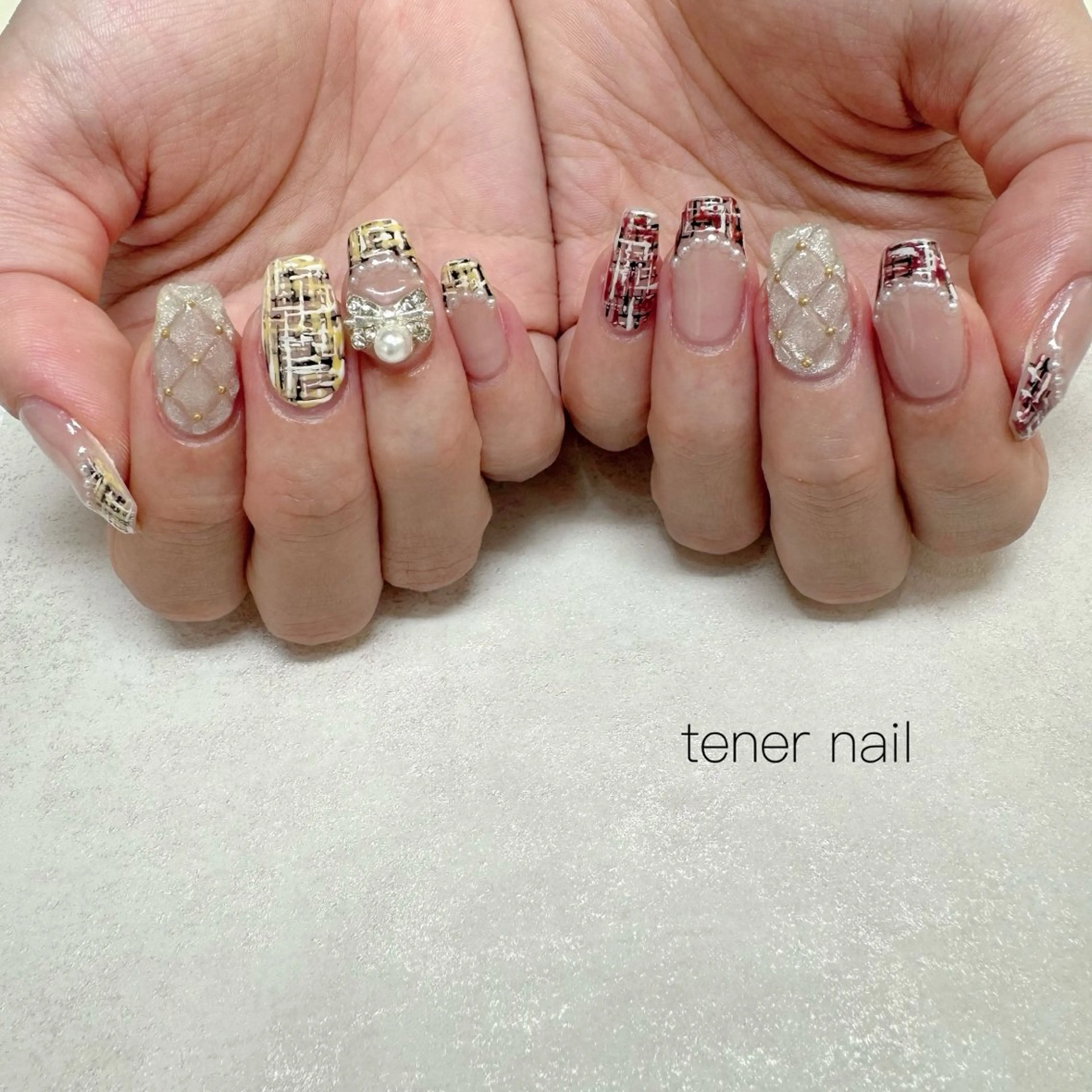 ネイル ツイードネイル ハンドネイル tener  nail  テネルネイル所属・テネルネイル tener nailのネイルデザイン