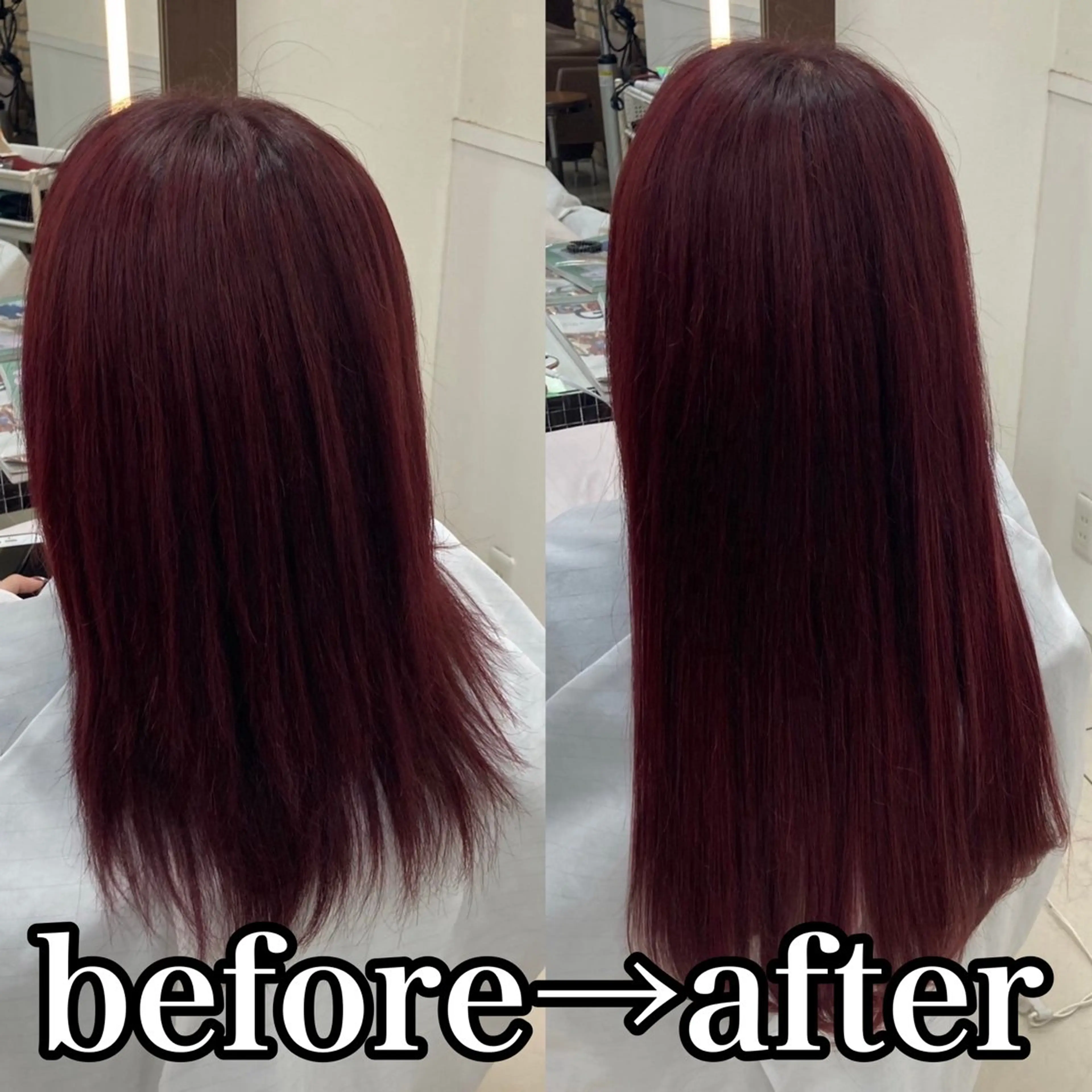 セミロング カラー 羽エクステ/シール エクステ/横浜駅5分のヘアスタイル