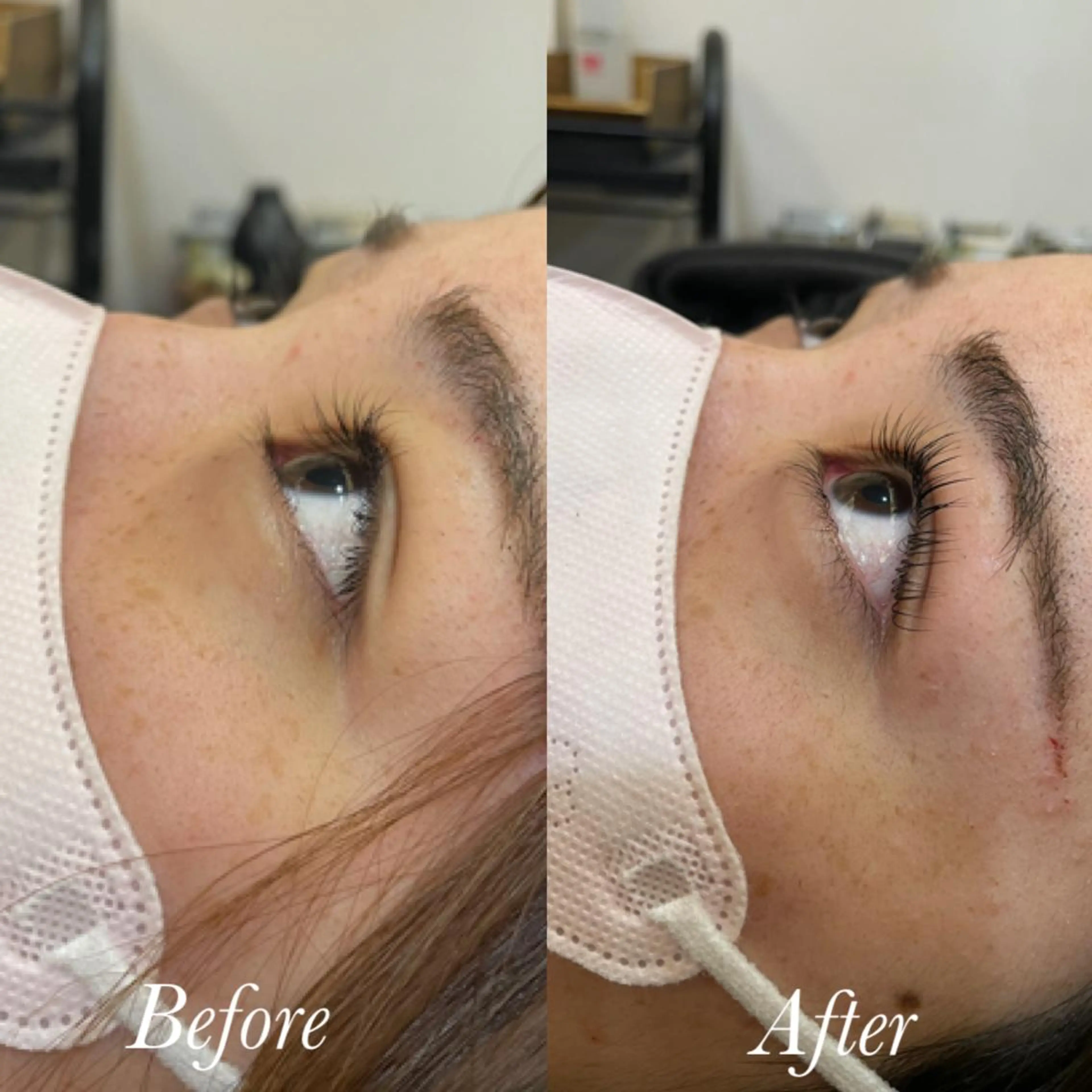 マツエク・マツパ パリジェンヌラッシュリフト aya/小顔レイヤー /柔らかカラーのヘアスタイル