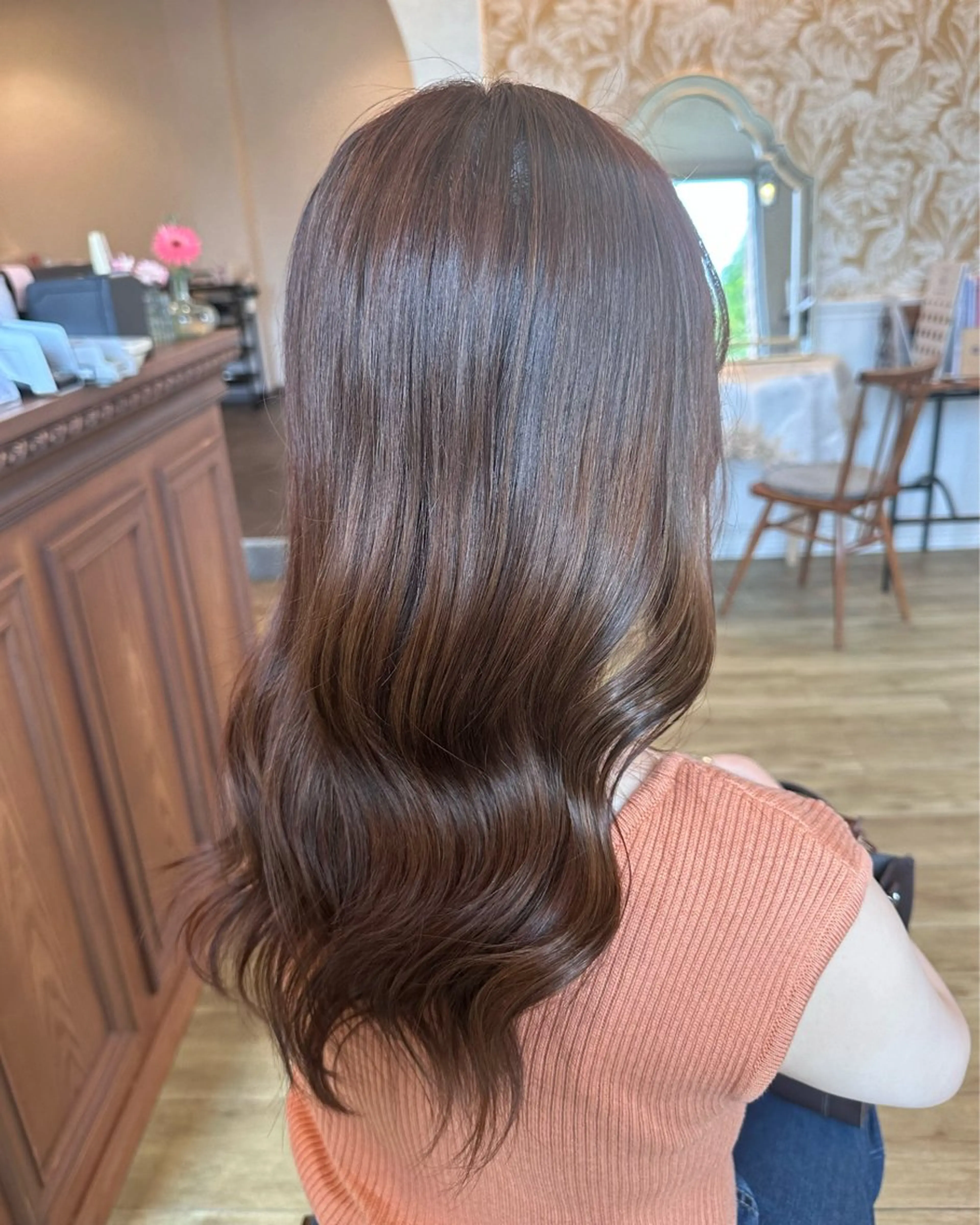 ロング カラー ベージュカラー オレンジ オレンジベージュ wiz木更津所属・安藤 明夏のヘアスタイル