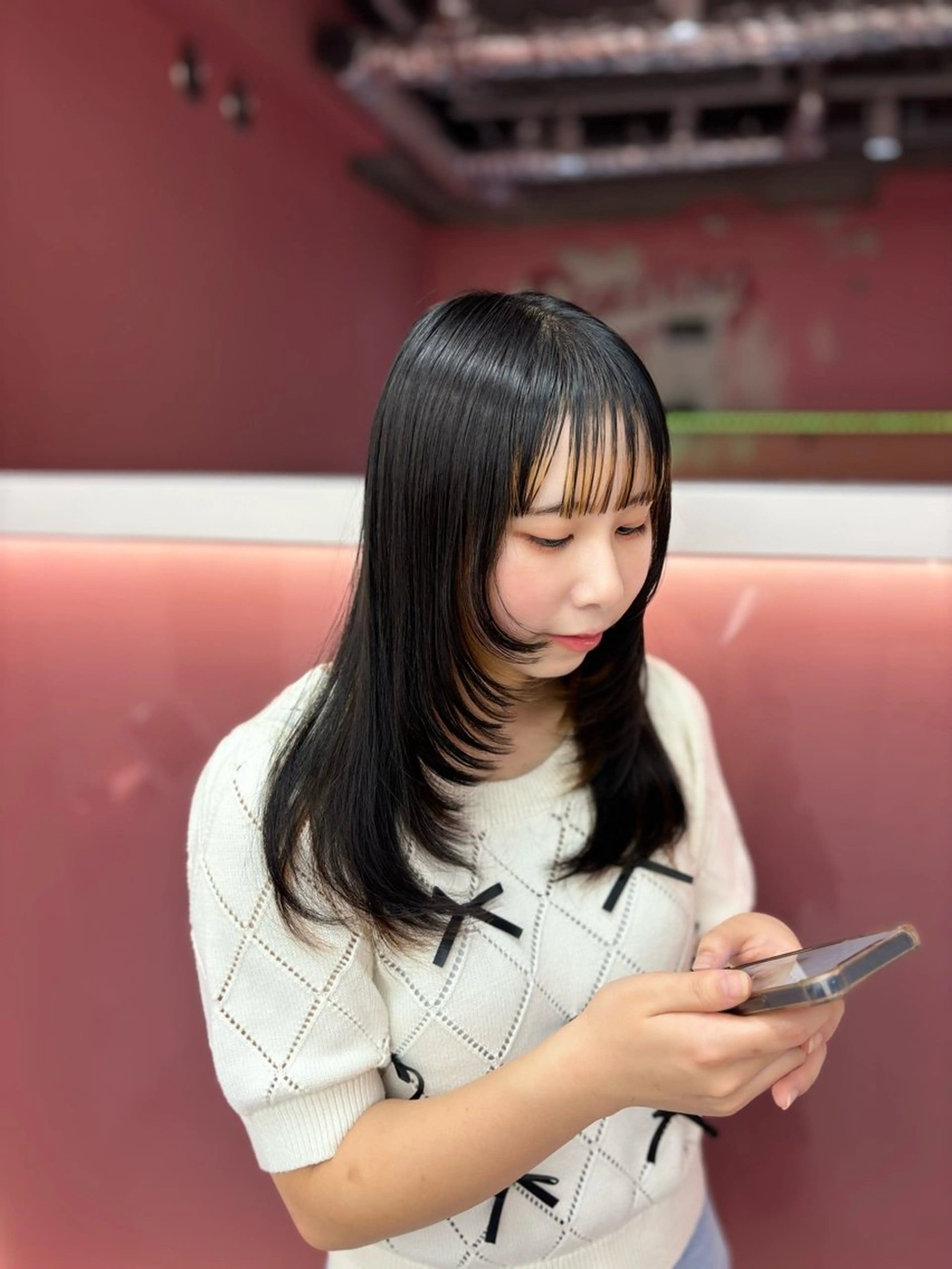 セミロング 田中麻鈴/ハイトーン /ミルクティーのヘアスタイル