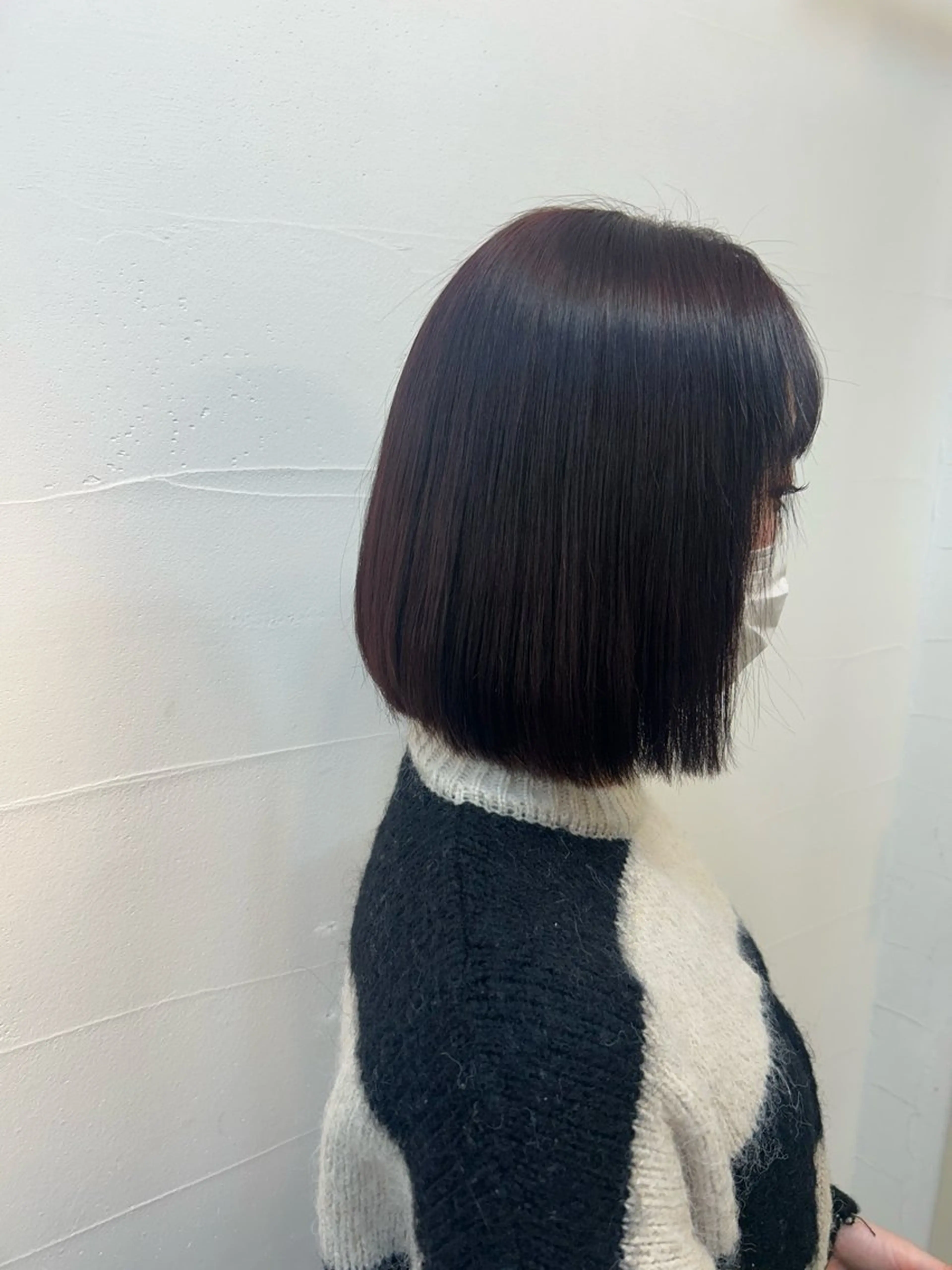 ミディアム カラー ボルドーカラー ボブ 🌱メンズカット募集 中🌱ナノコのヘアスタイル