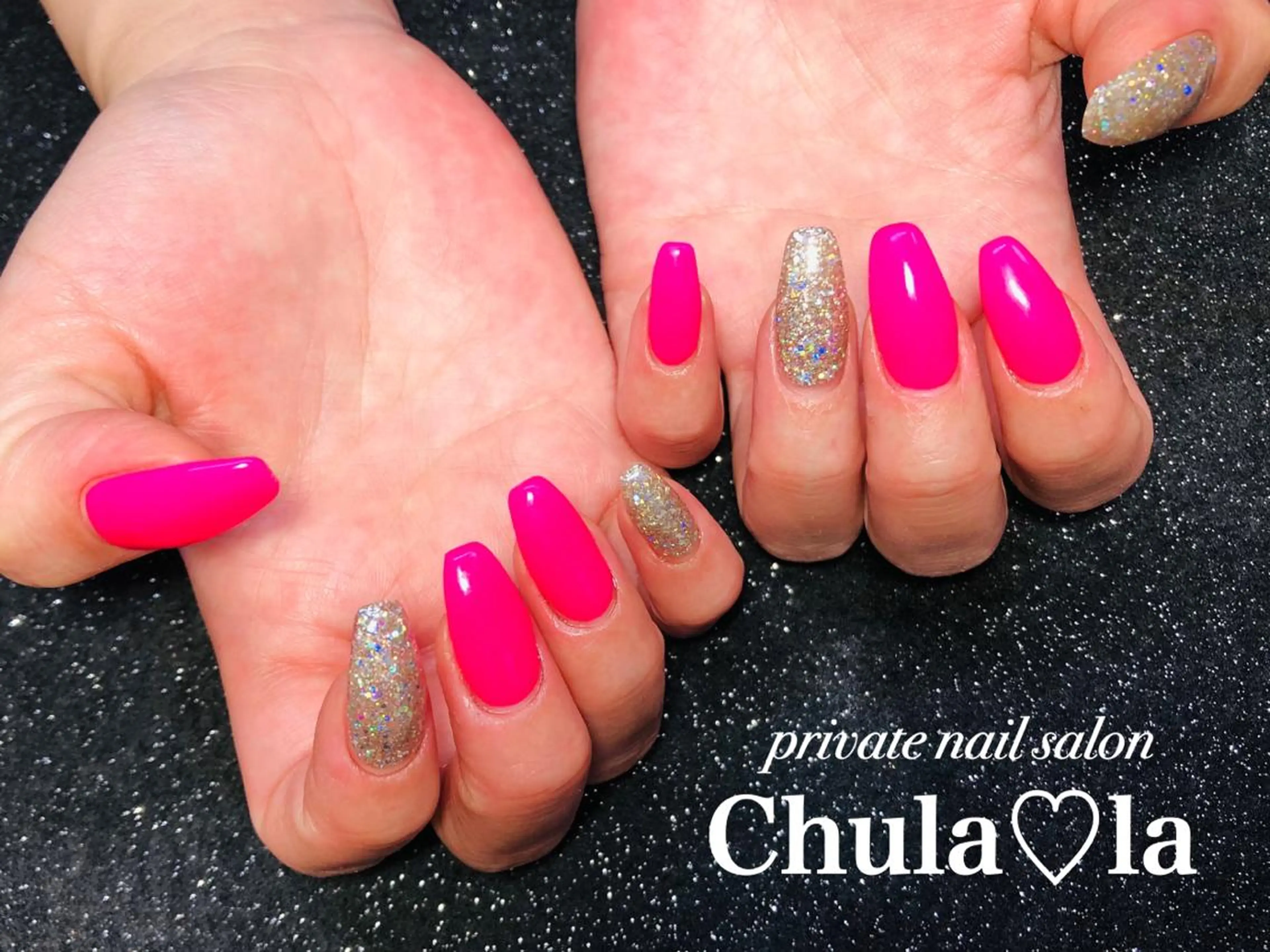 ネイル ラメ(グリッター) ラメグラデーション ワンカラーネイル Chula♡la 豊見城市高安のネイルデザイン