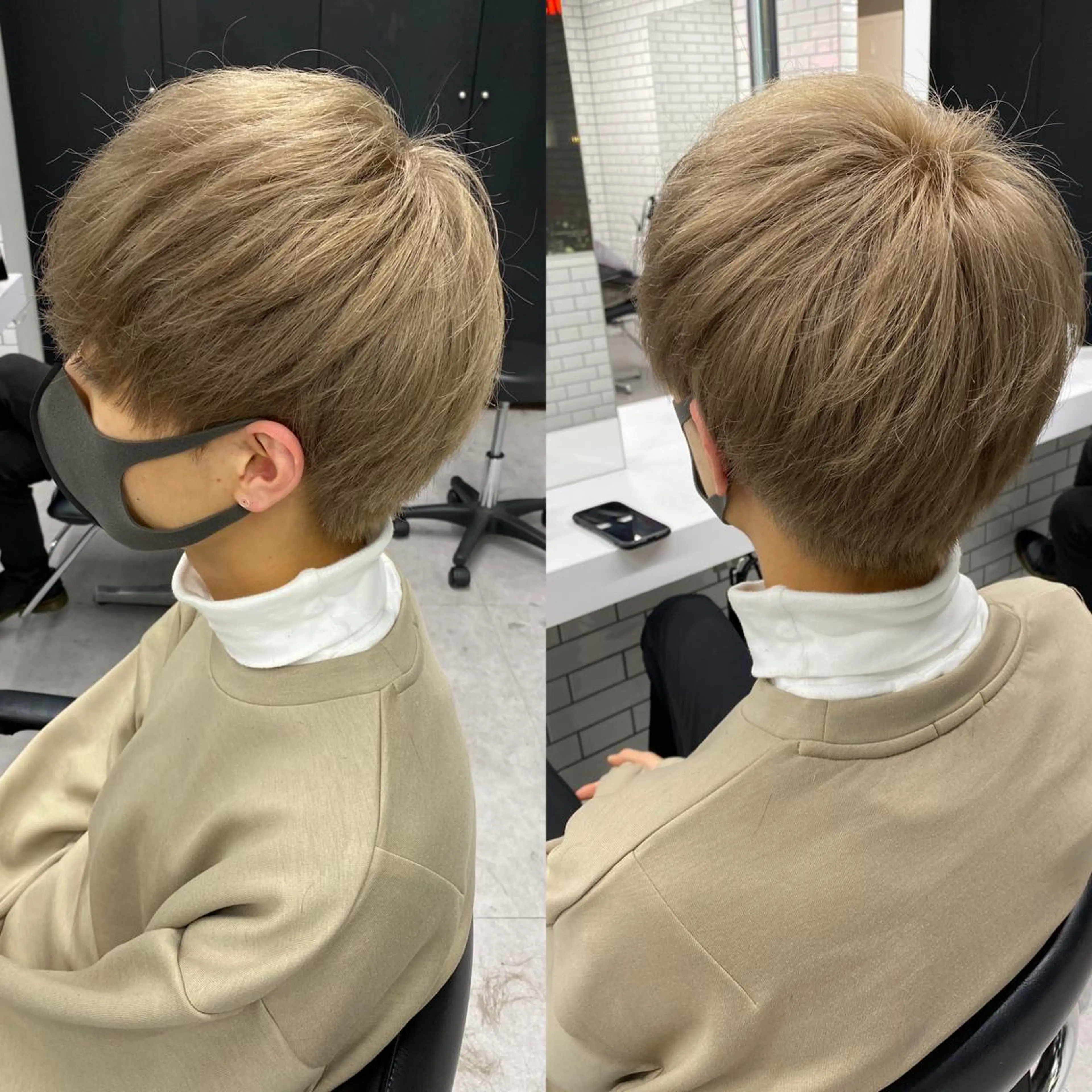 カラー メンズ メンズブリーチ ベージュカラー ブリーチ ホワイトベージュ BLEUNIR  中崎町所属・梅田中崎町メンズ 美容師ユースケのヘアスタイル