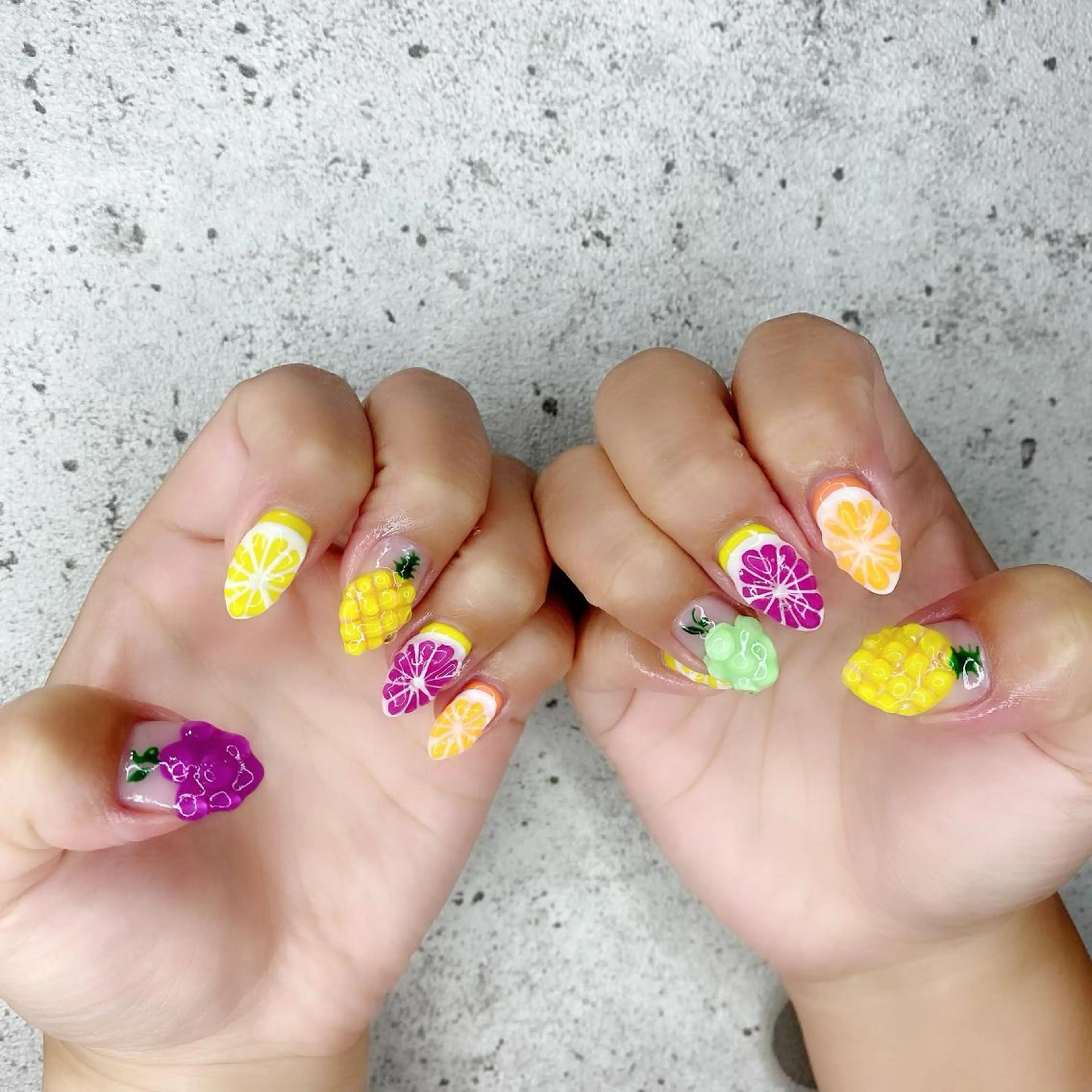 セミロング カラー パーマ ヘアアレンジ メンズ キッズ ネイル マツエク・マツパ アイブロウ パリジェンヌラッシュリフト クリアネイル ぷっくりネイル 夏ネイル ハンドネイル Salon Ｋのネイルデザイン