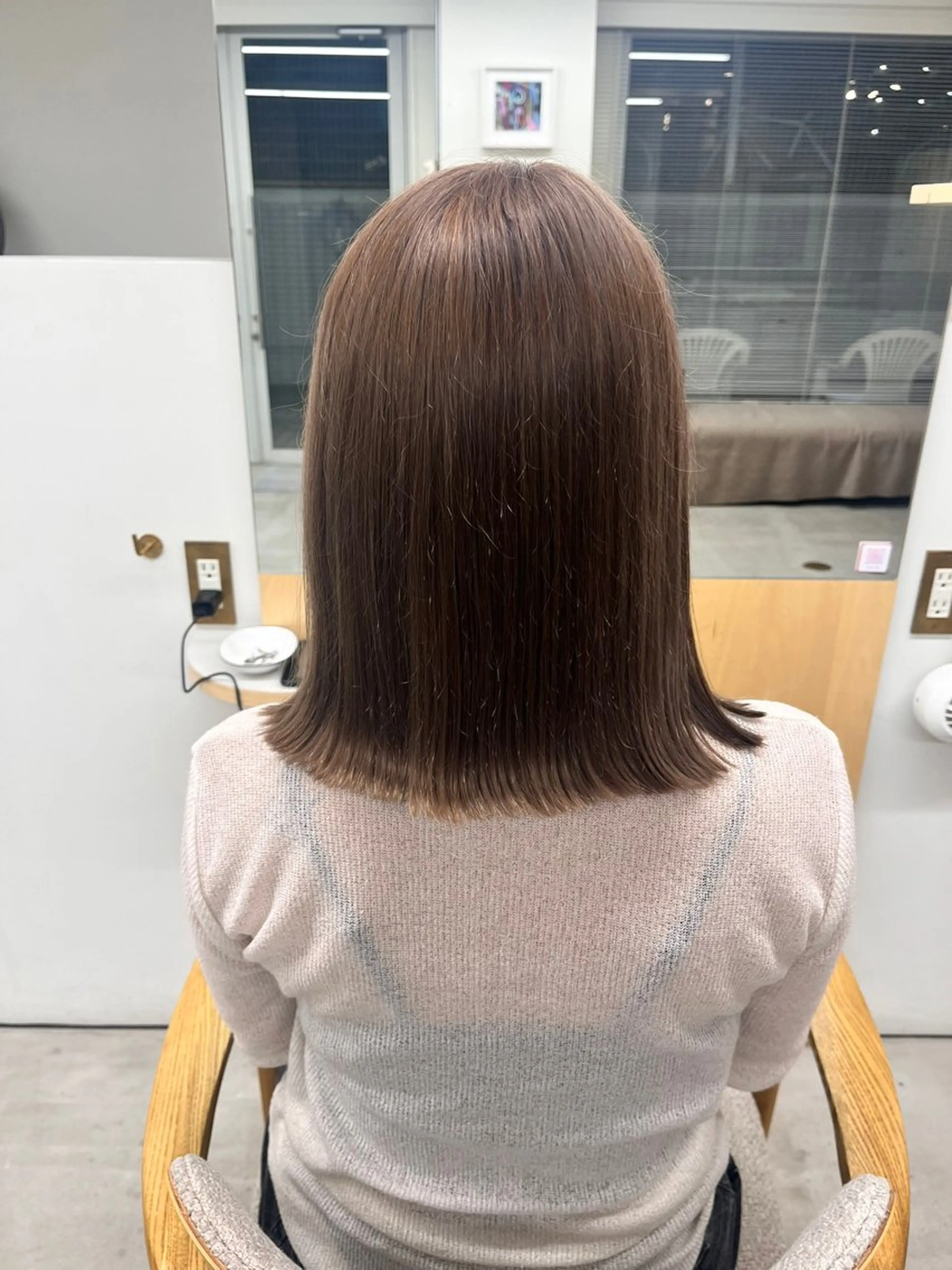 ミディアム カラー ブリーチ マミ🌱 ボブ/津田沼のヘアスタイル