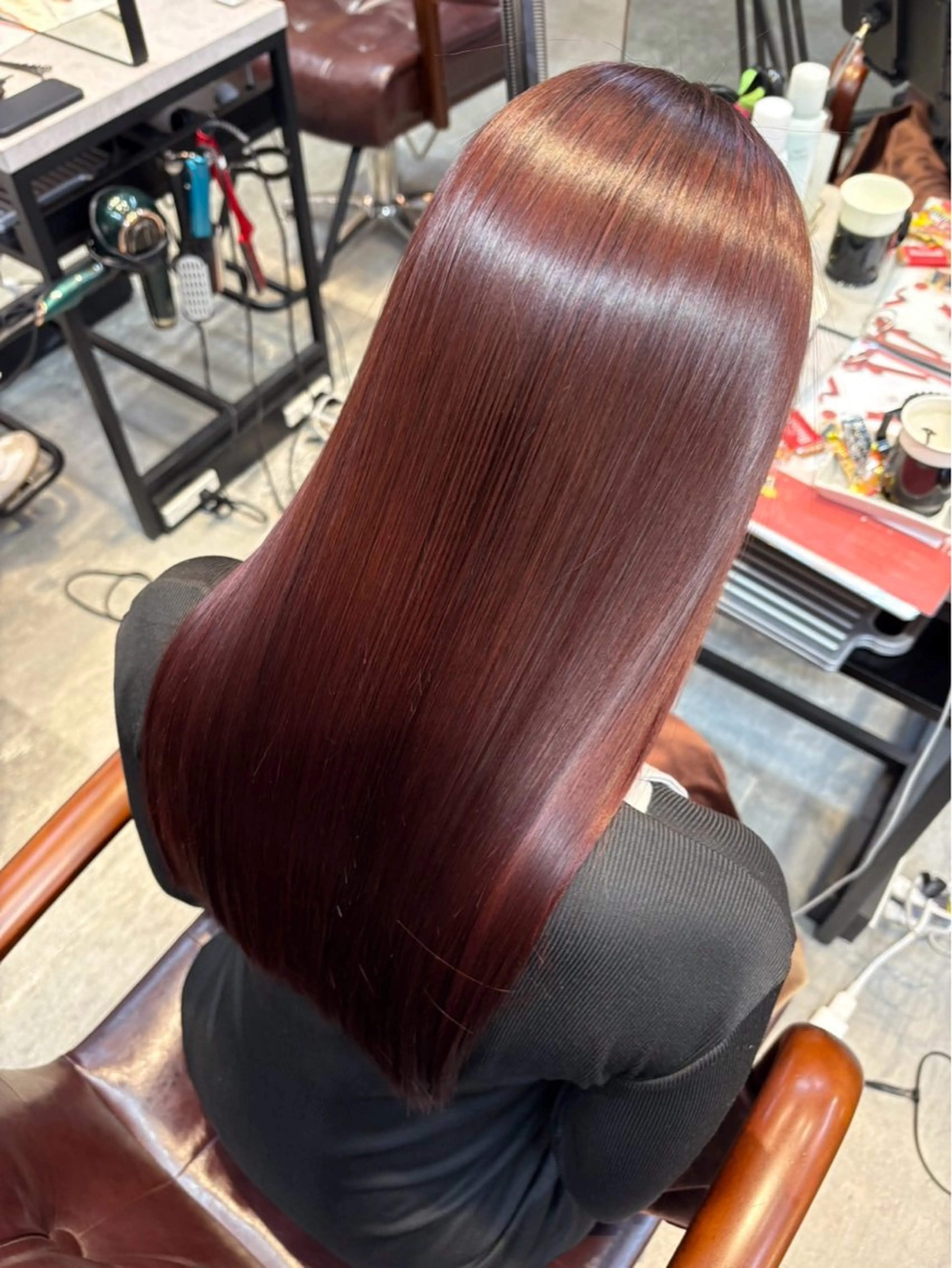 ロング カット ヘアカラー 縮毛矯正 トリートメント 韓国レイヤー×ツヤ髪 /TAICHI🤍のヘアスタイル