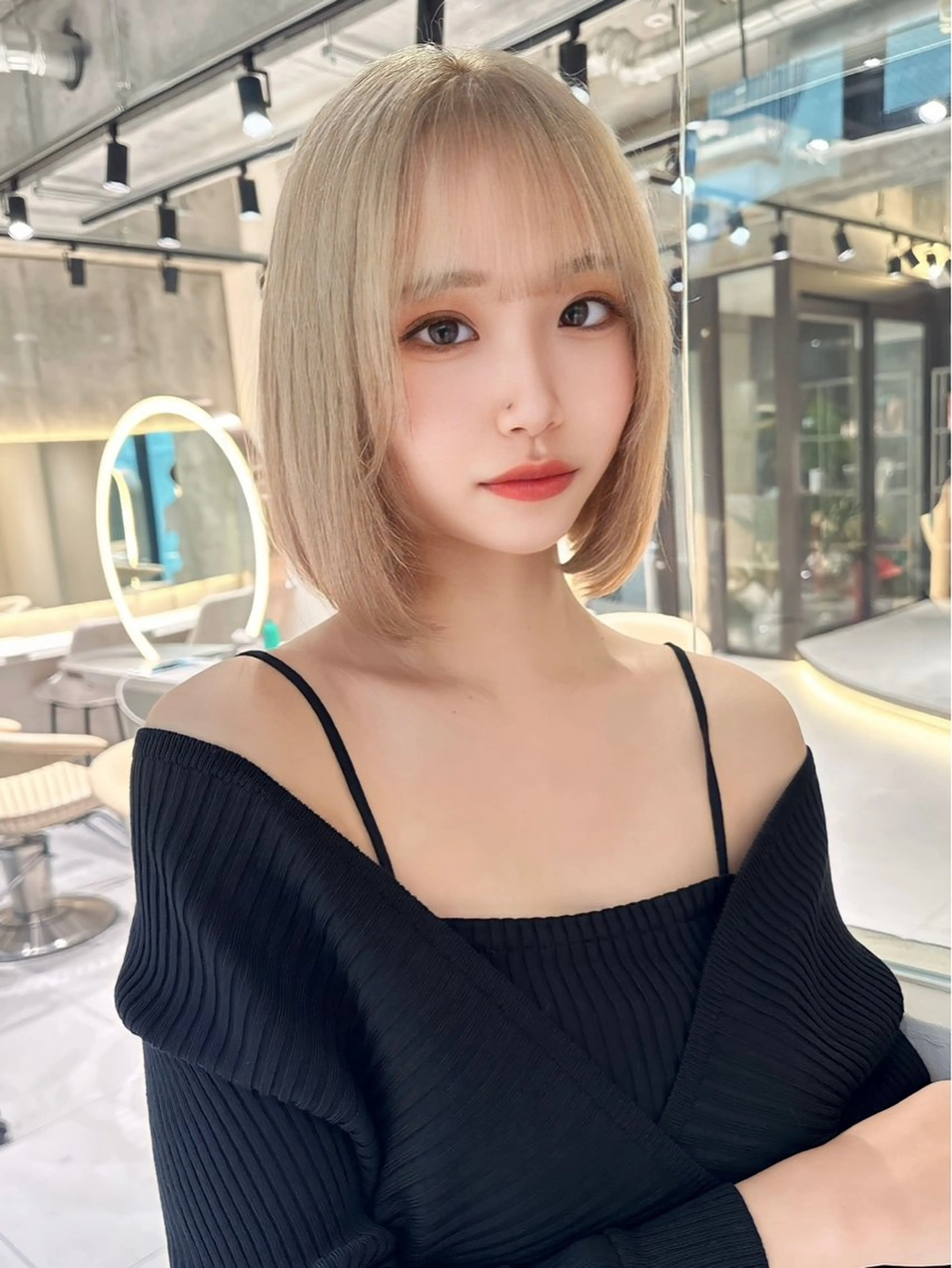 ミディアム まいか🤎髪質改善 ミルクティーボブ🎀のヘアスタイル