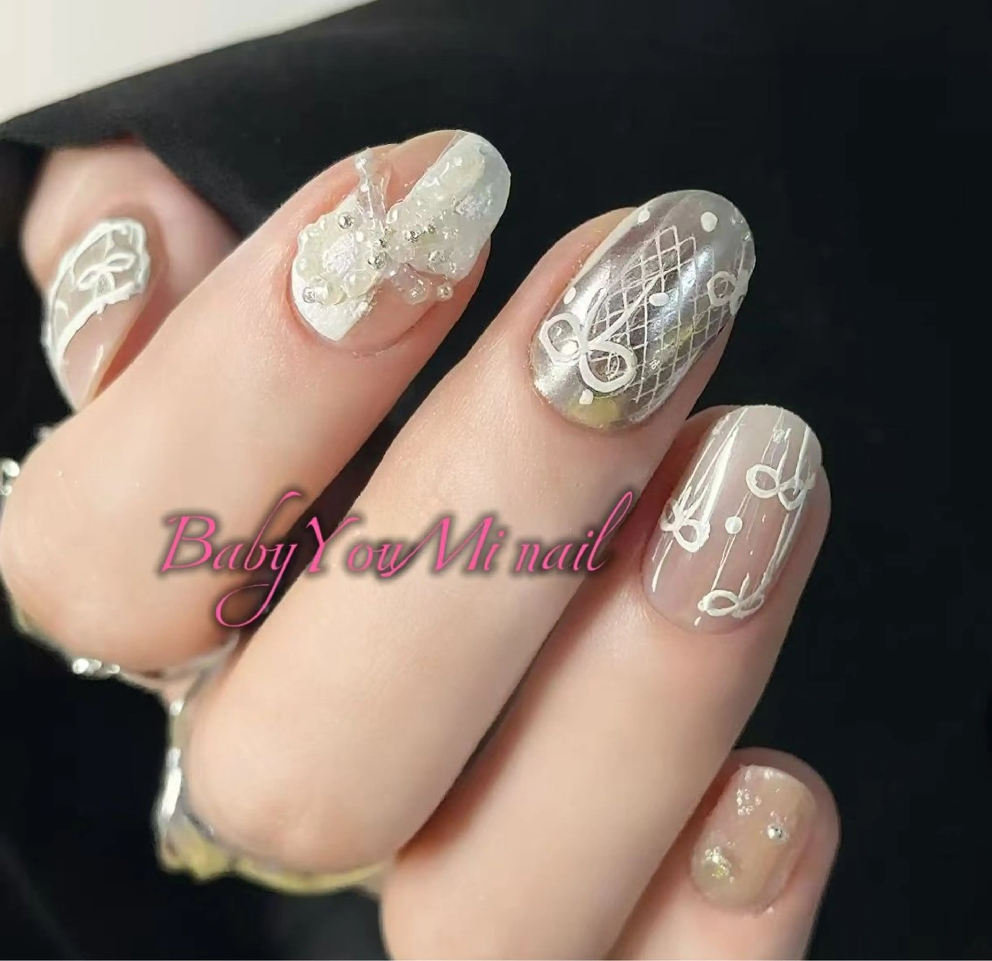 ネイル オーロラネイル フラワーネイル フットネイル フレンチネイル ジェルネイル ハンドネイル BabyYouMi ねねのネイルデザイン