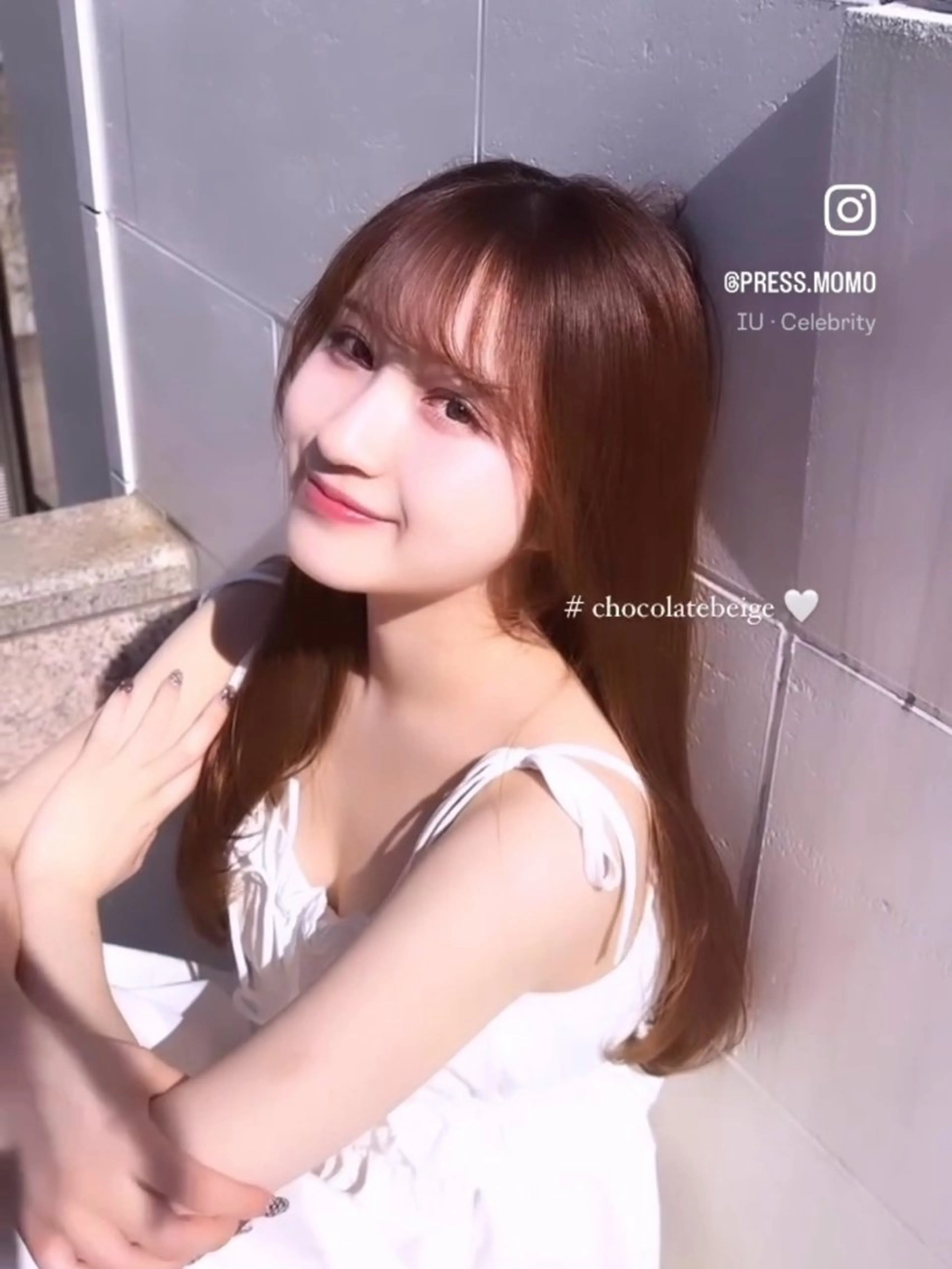 ロング チョコレートブラウン momochan🍑 ドーリーボブカット♡のヘアスタイル