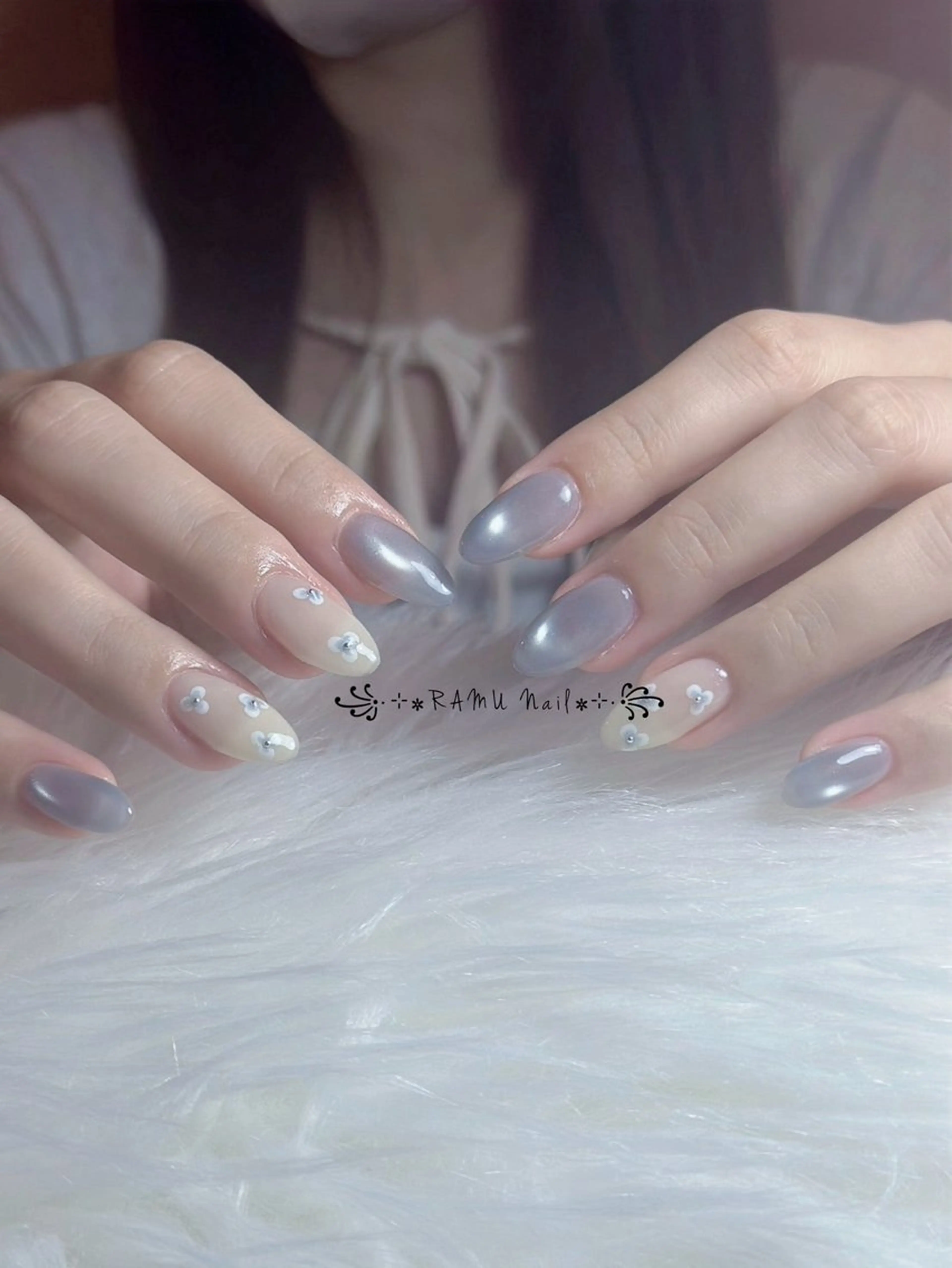 ネイル キラキラネイル マグネットネイル ミラーネイル ピンク 夏ネイル ハンドネイル RAMU Nail 恵比寿店のネイルデザイン