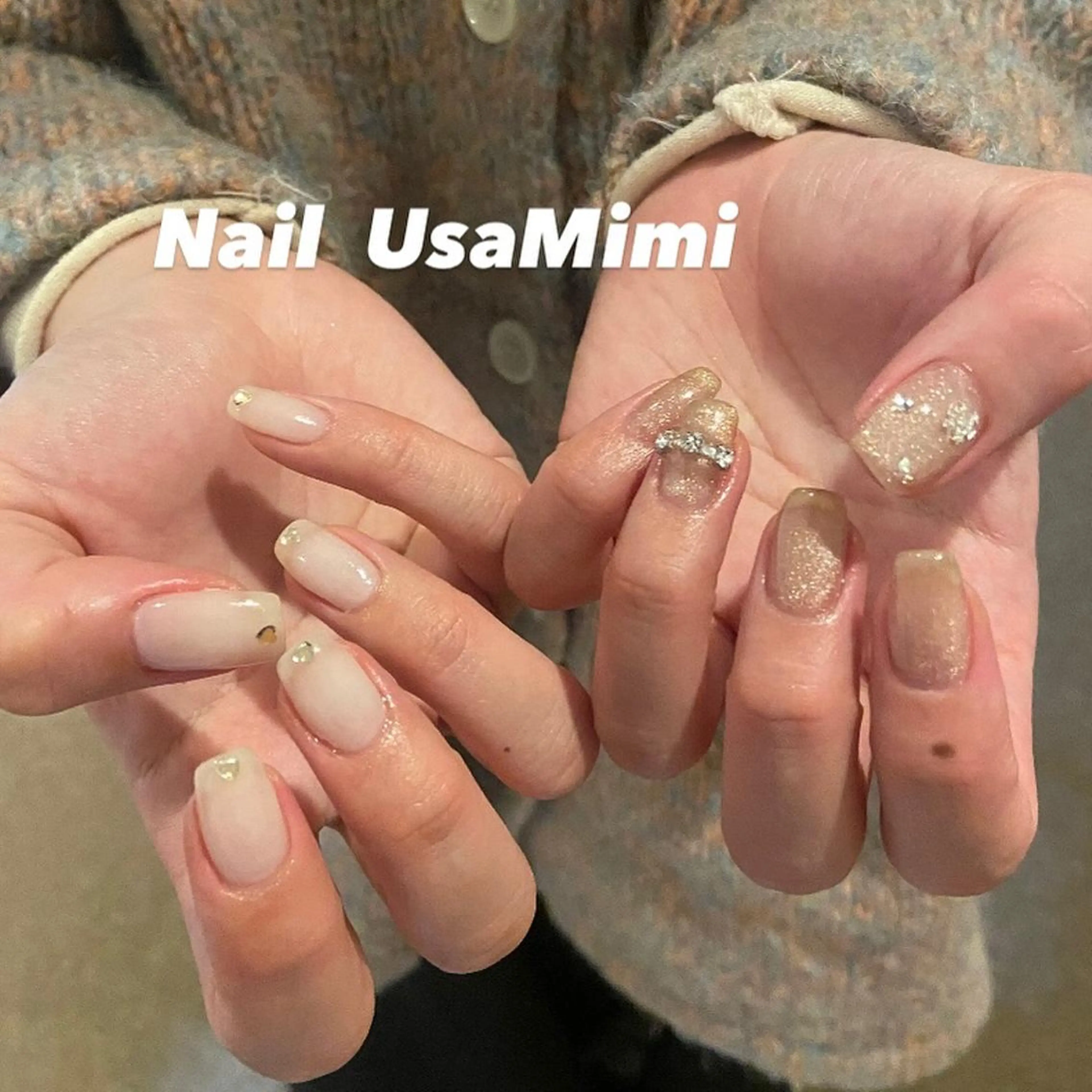 ネイル クリアネイル フットネイル ジェルネイル マグネットネイル 持ち込み 本町ネイルNail UsaMimiのネイルデザイン