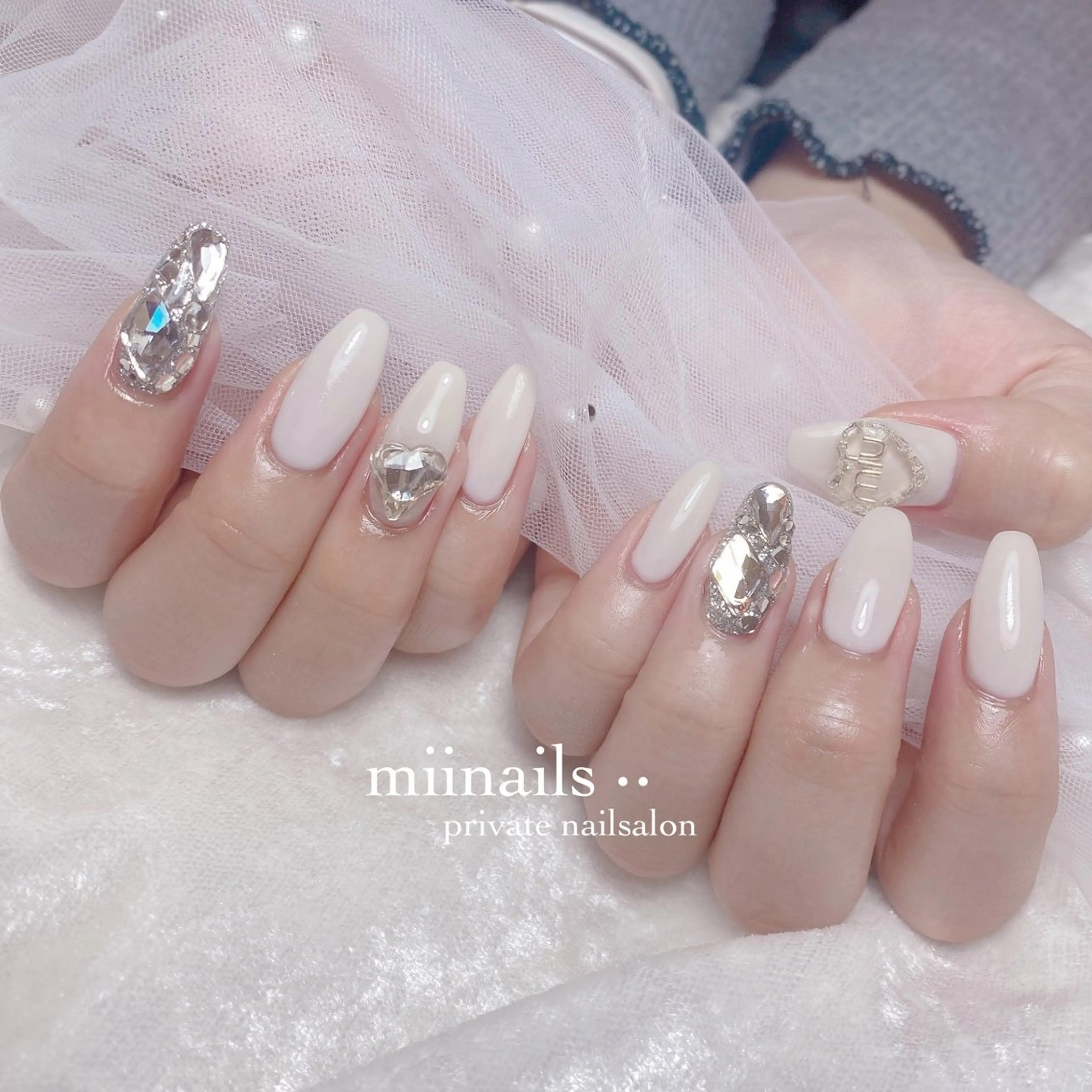 ネイル フレンチネイル 韓国ネイル ワンホンネイル ハンドネイル nailsalon miinailsのネイルデザイン