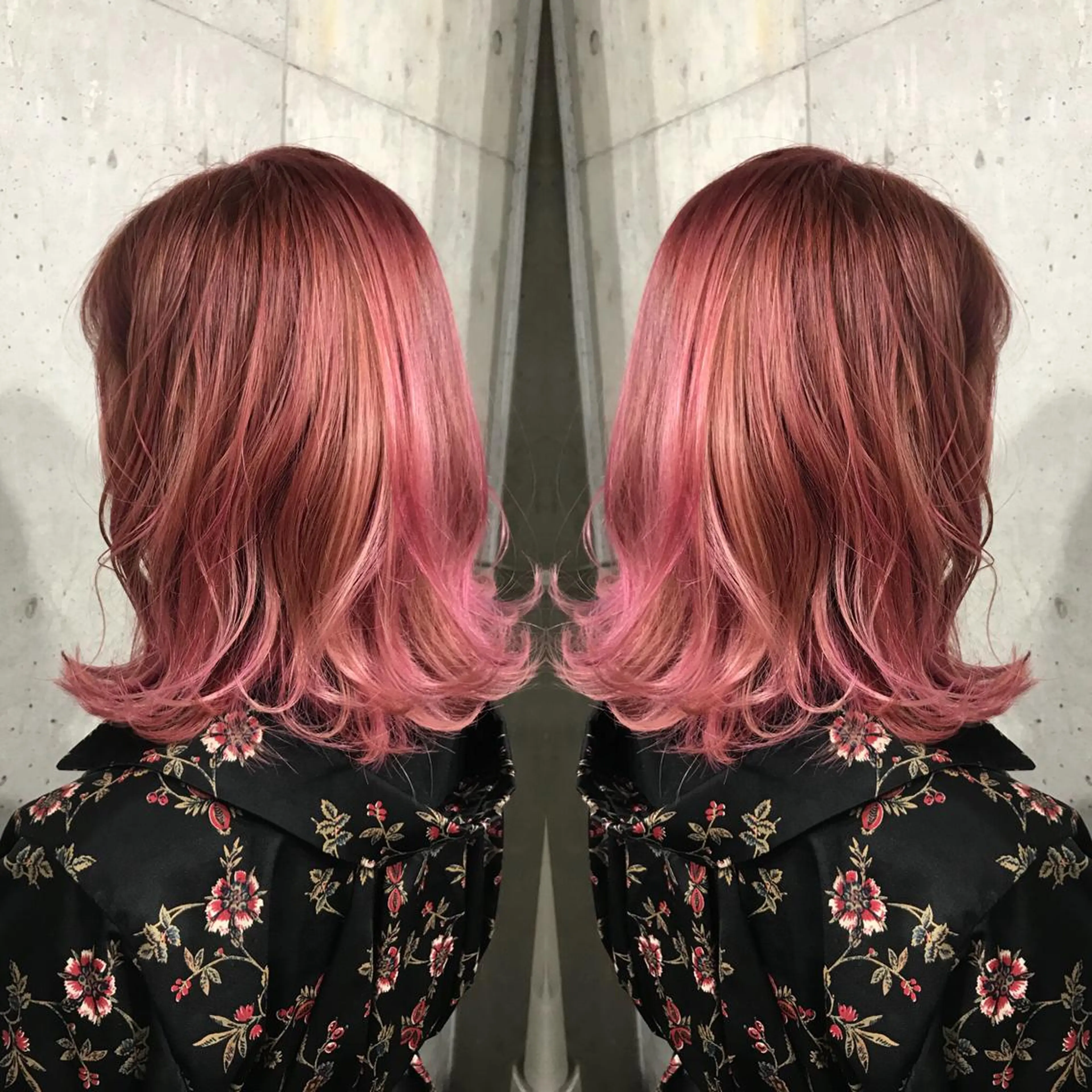 ミディアム カラー パーマ ヘアアレンジ メンズ キッズ ネイル マツエク・マツパ ピンクカラー カラーマツエク ピンク サロンドミルク 原宿のヘアスタイル