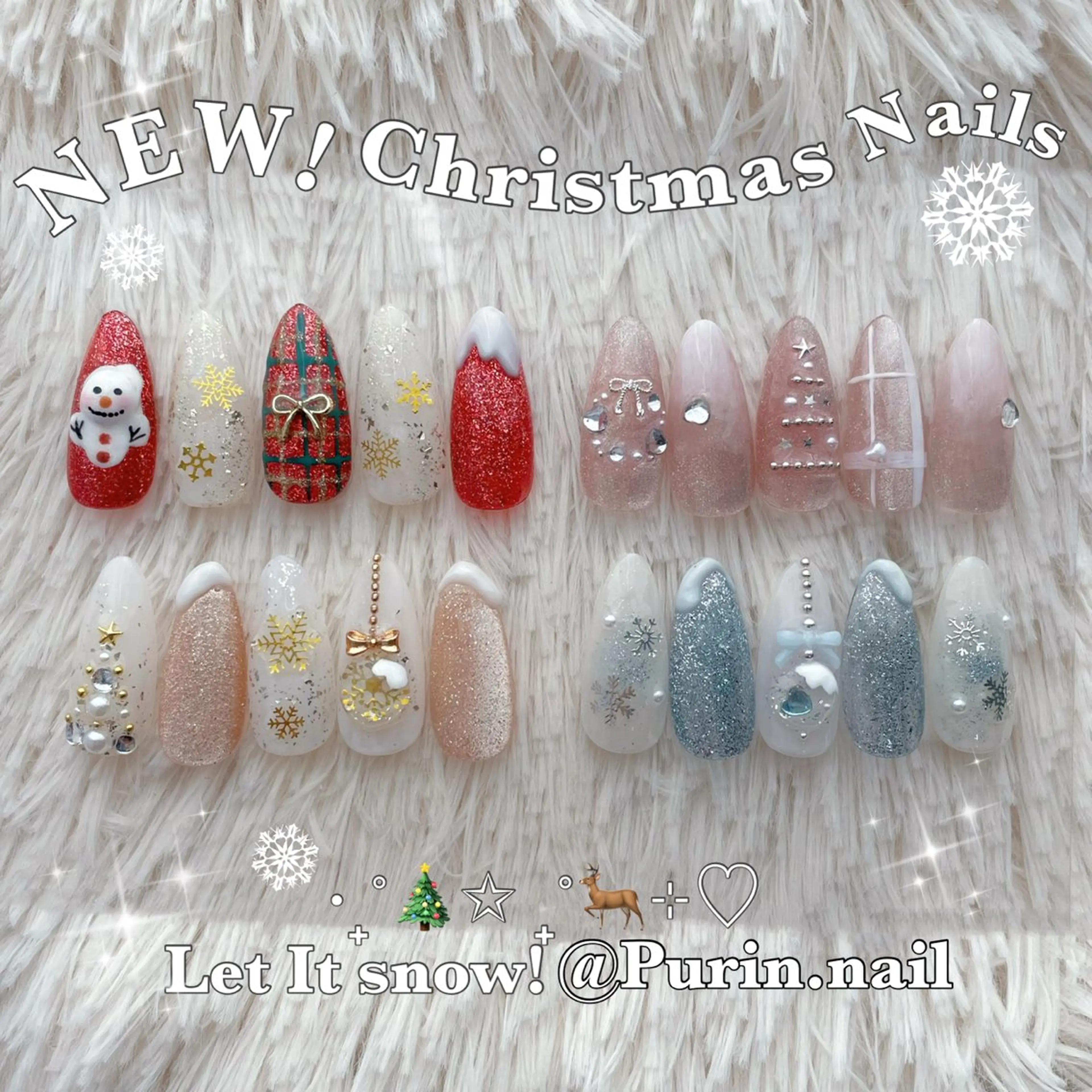 ‧⁺◟꒰ オフあり꒱˚ ༘ ‧⁺Christmasネイル¥6600の写真