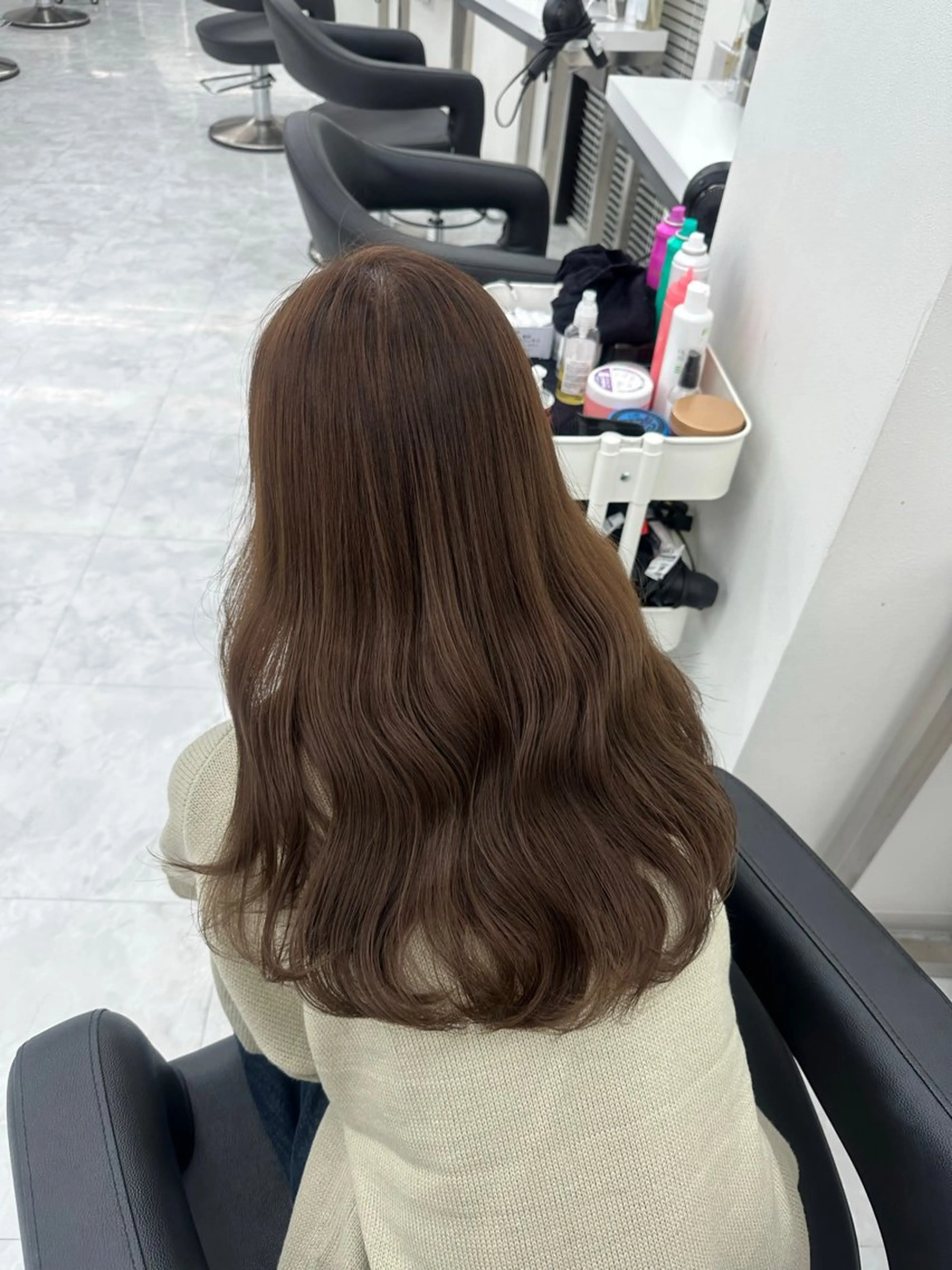 ロング カラー カット ヘアカラー トリートメント ヘッドスパ ヘアセット ダブルカラー 韓国レイヤーKYONのヘアスタイル