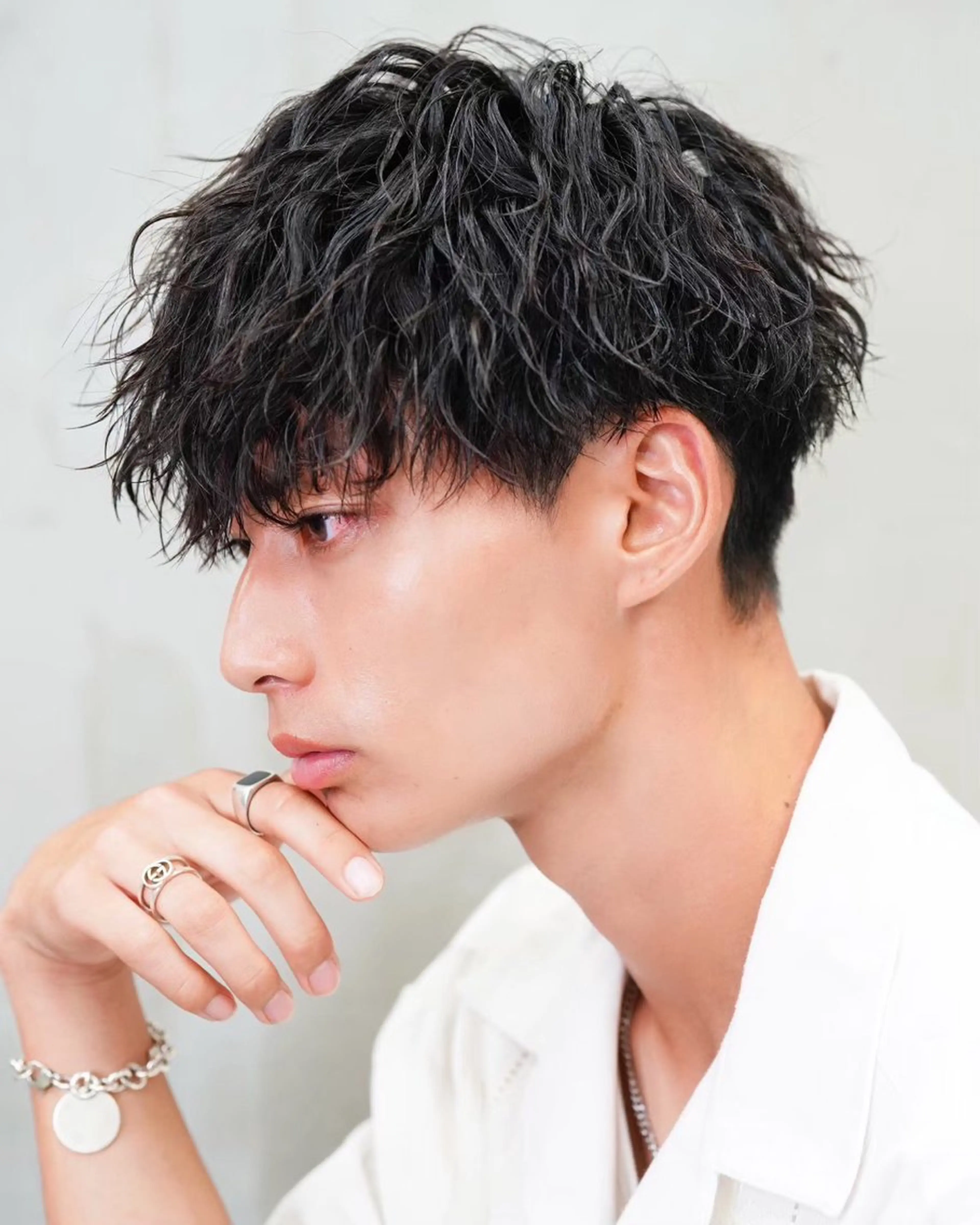 ミディアム ミディアムパーマ ⭐️メンズ特化⭐️ パーマ　カラーのヘアスタイル