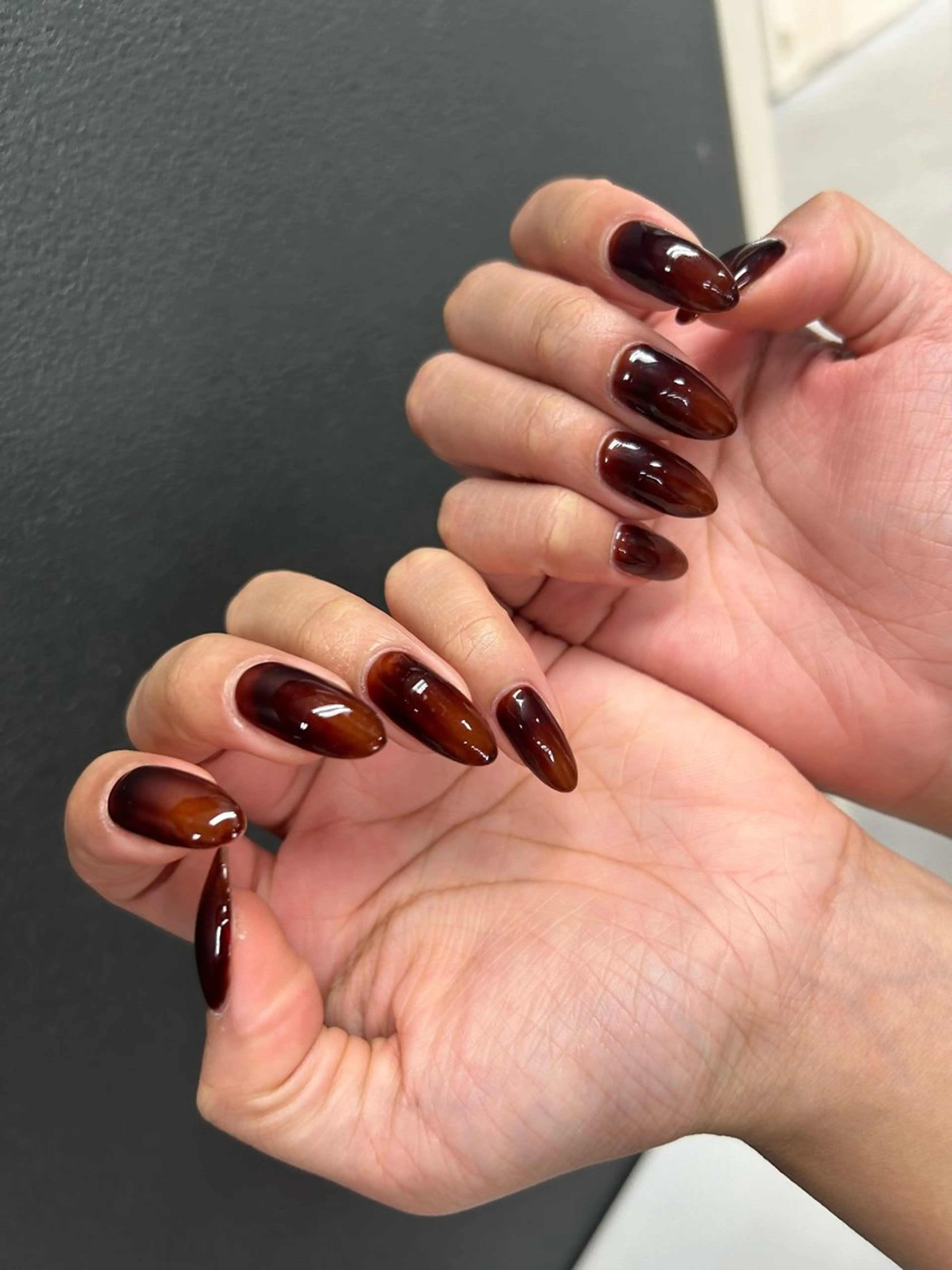 ネイル 韓国ネイル 持ち込み ニュアンスネイル ネイルチップ 冬ネイル RINN ANA.CHUOのネイルデザイン