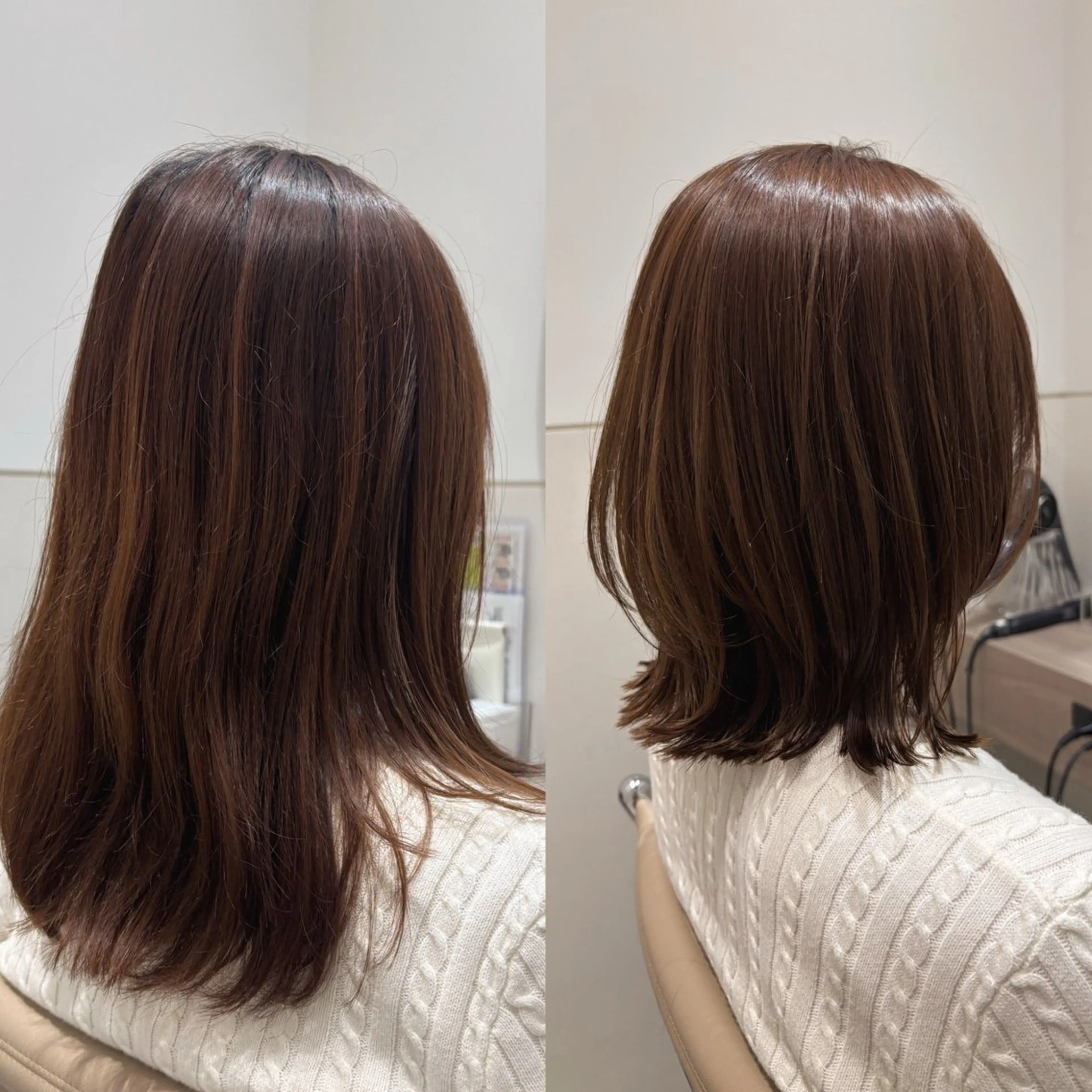 ミディアム カラー レイヤーカット SYUK高円寺所属・ベージュ/暖色カラー /ボブ/ミカのヘアスタイル