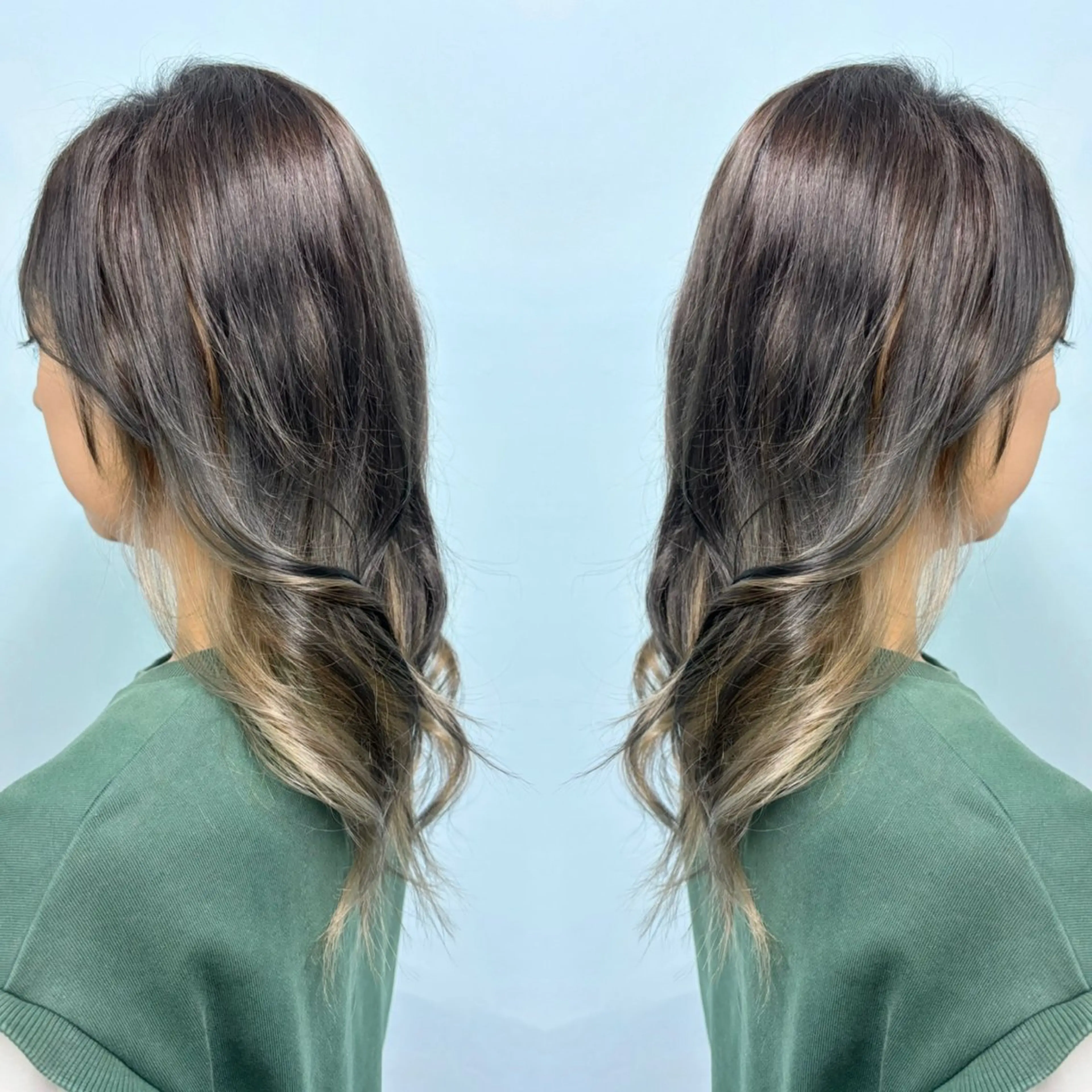 ロング 艶カラー🩵💛 NANAのヘアスタイル