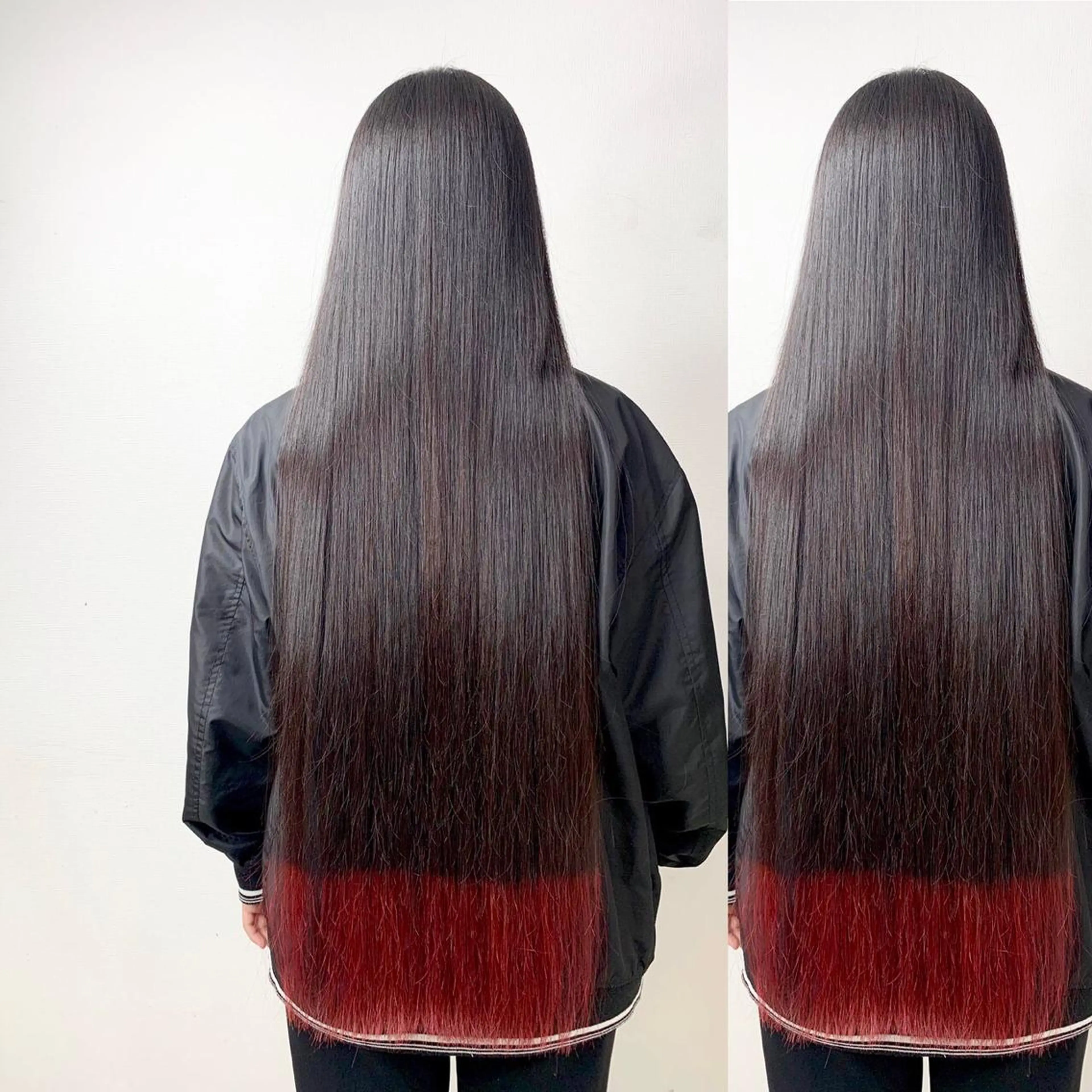 ロング カラー JuNブリーチに 縮毛矯正するプロのヘアスタイル