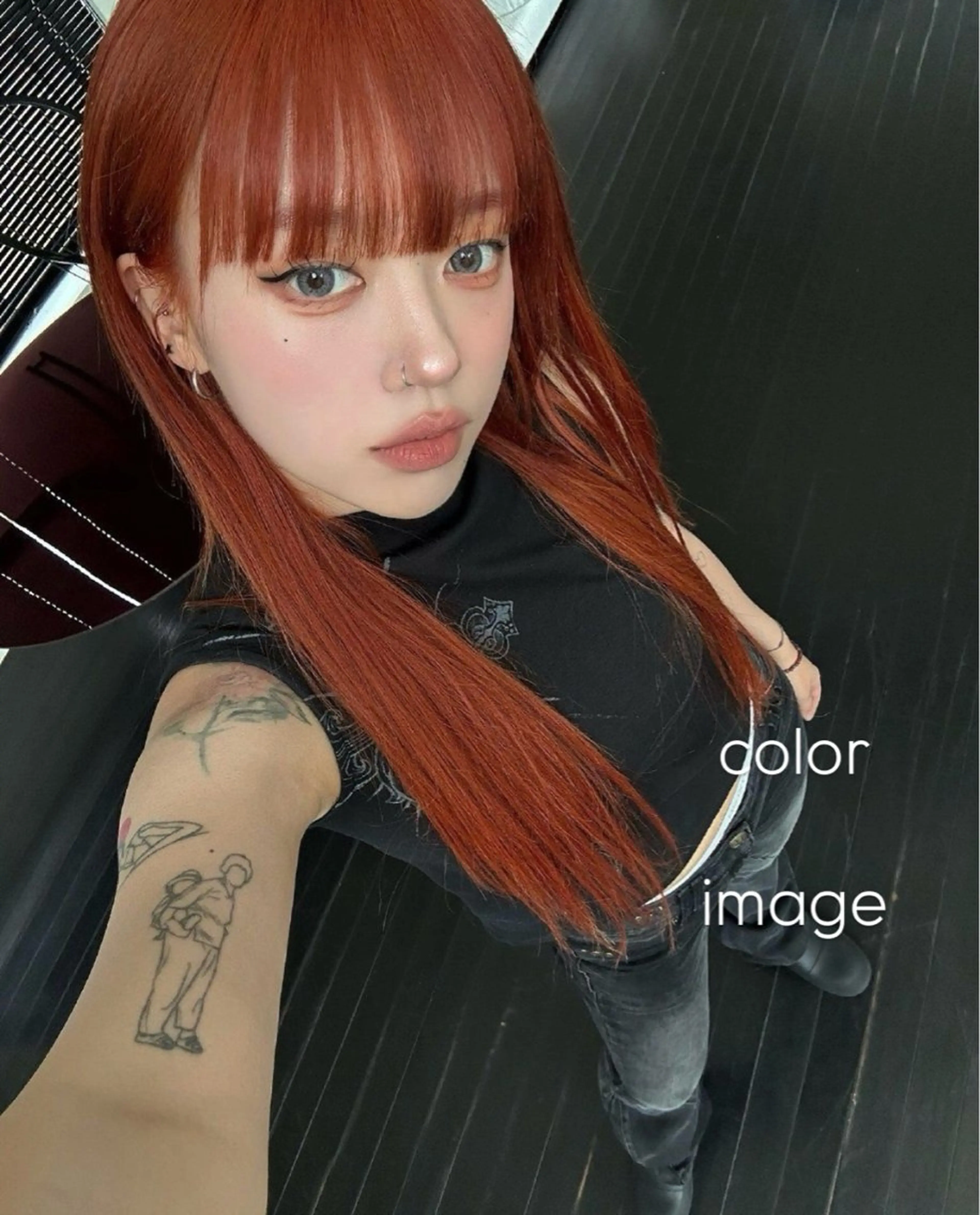 カラー ブリーチ オレンジ ヘアカラー rinka/暖色 ブリーチのヘアスタイル