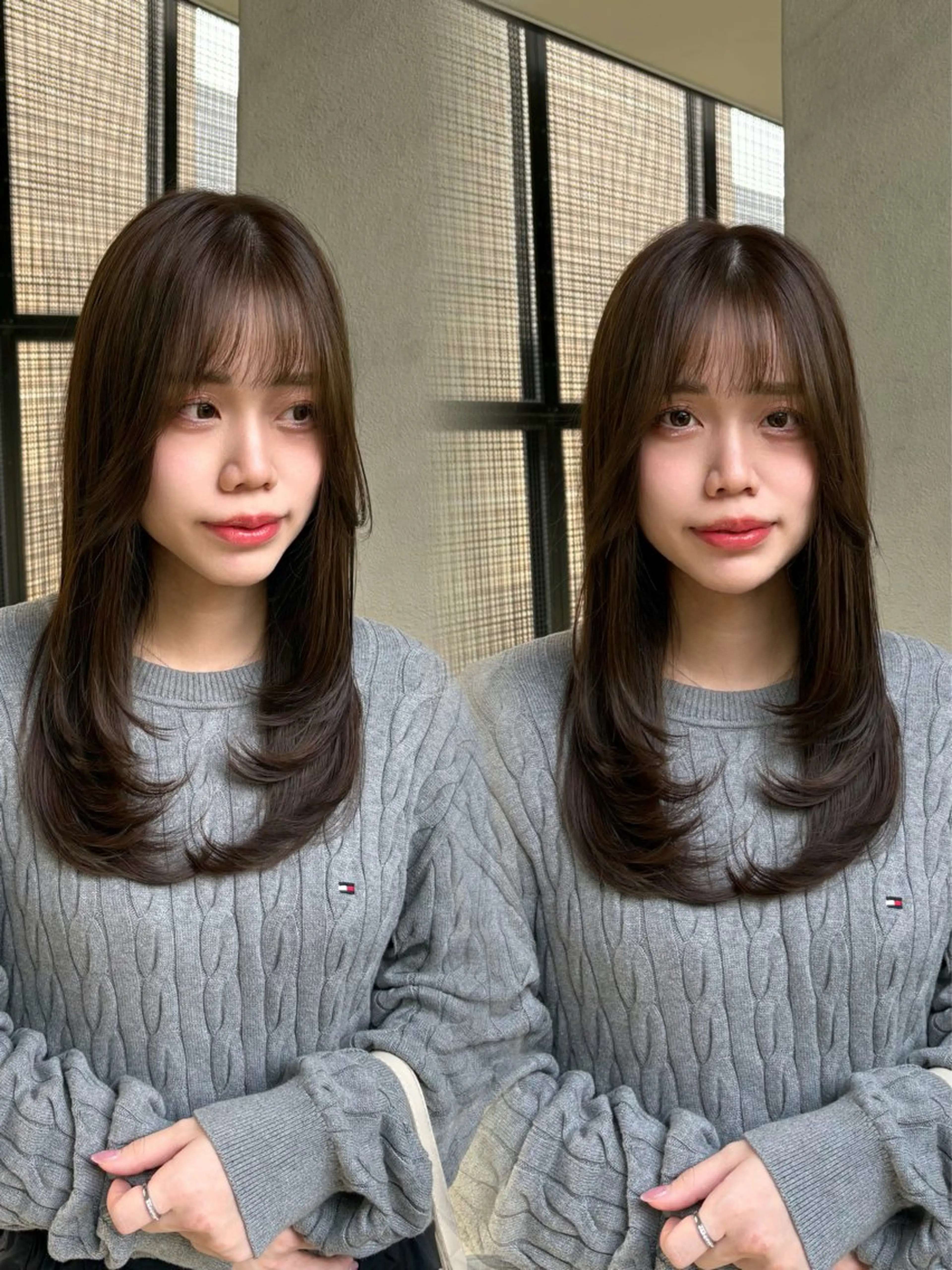 ロング カラー ブラウンカラー オレンジ 顔まわりレイヤー レイヤーカット 🖤西嶋　桃花🖤 エクステ/レイヤーのヘアスタイル