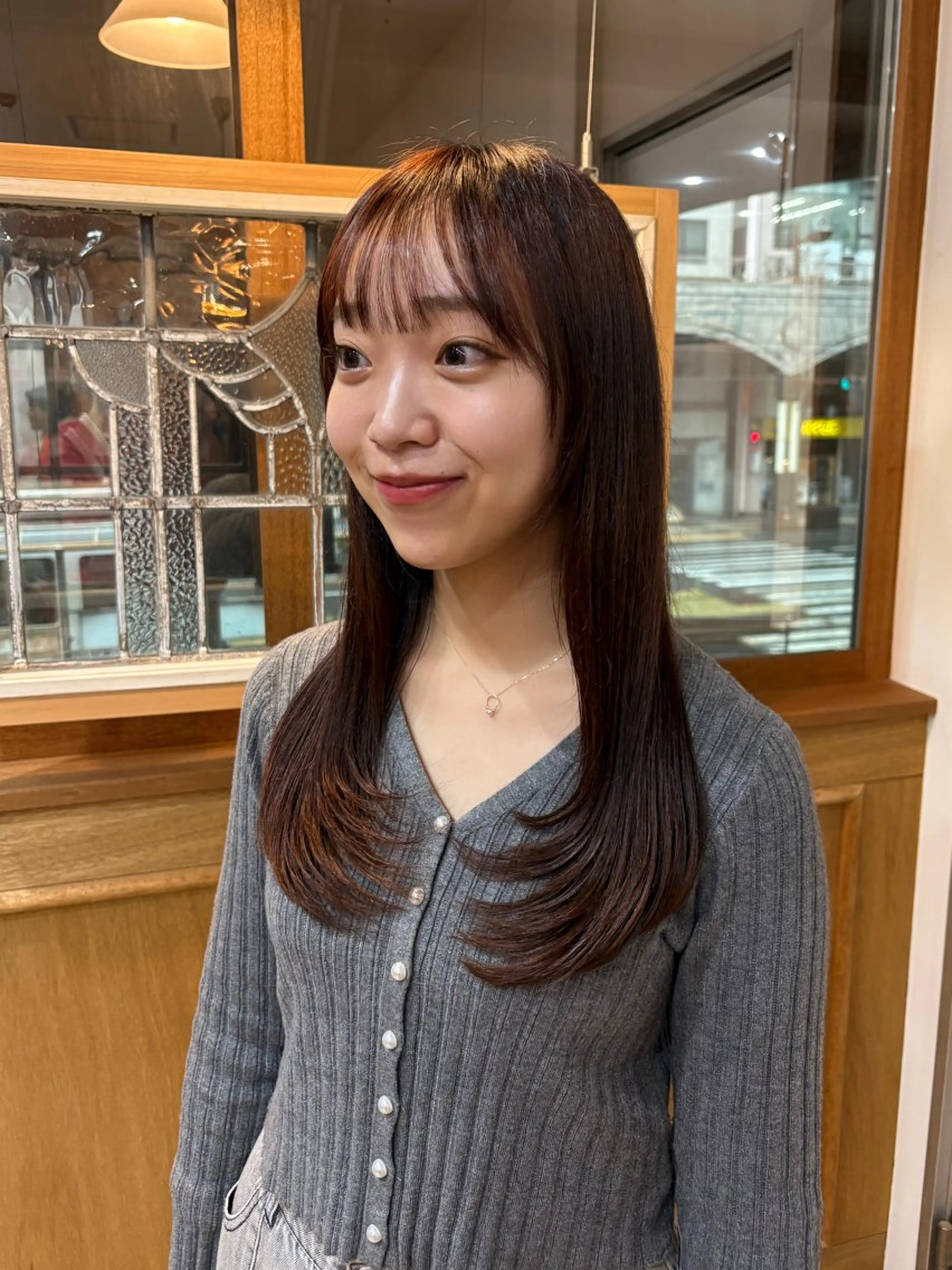 ロング レイヤーカット ローレイヤー カット 顔周りカット ピンク カラー♡りりのヘアスタイル