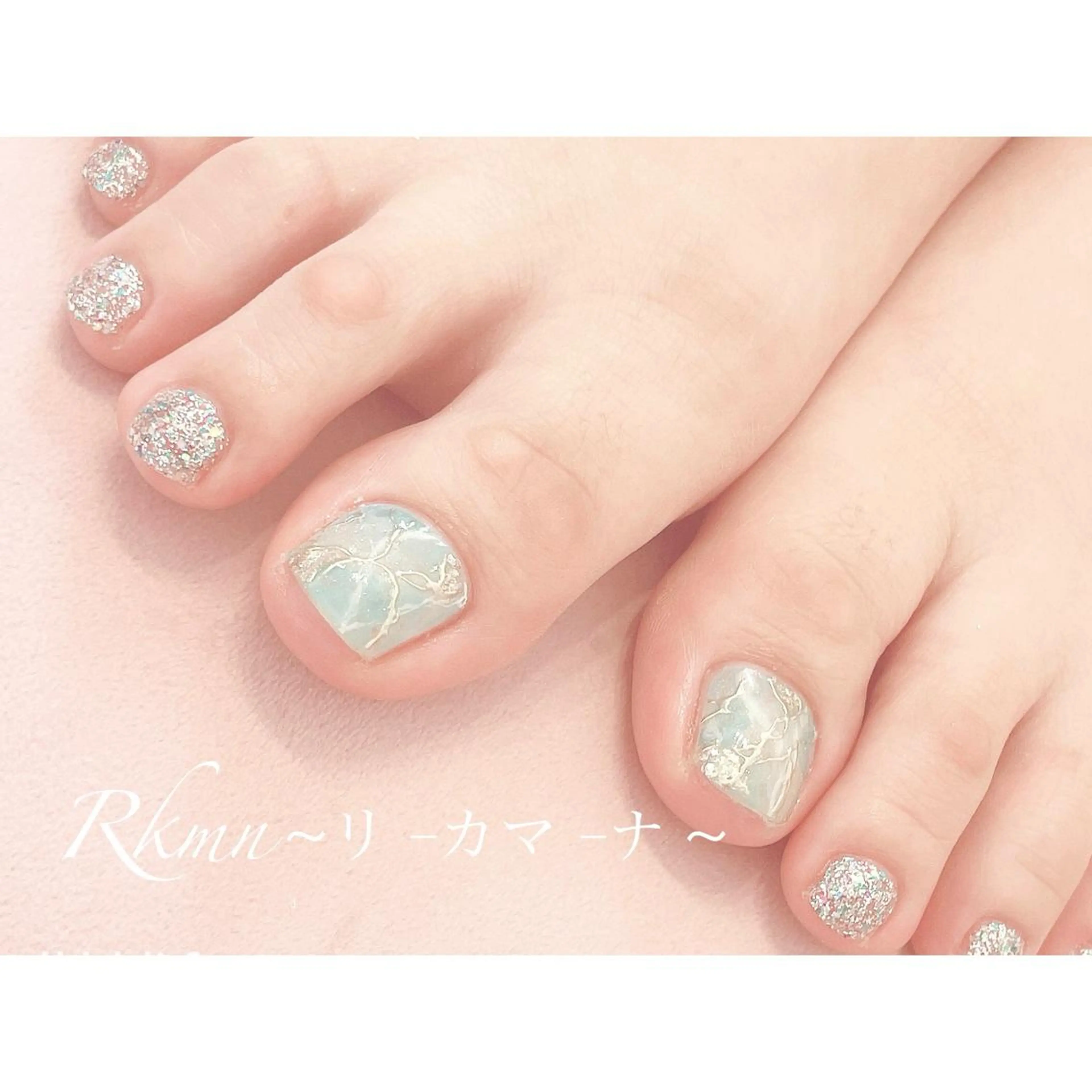 ネイル アートネイル フレンチネイル ジェルネイル グラデーション ラメ(グリッター) ハンドネイル フットネイル ハンドケア Rkmn ~リ-カマ-ナ~のネイルデザイン
