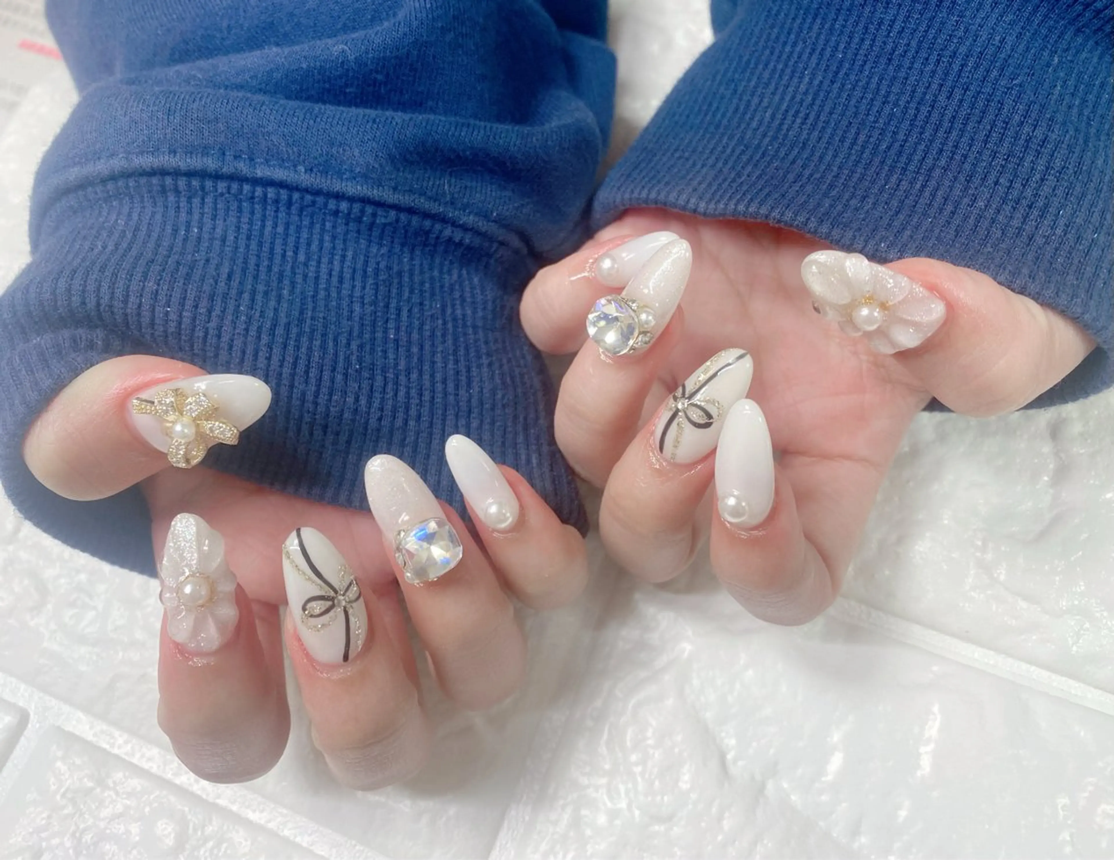 ネイル 成人式 長さ出し Q Free nailsのネイルデザイン