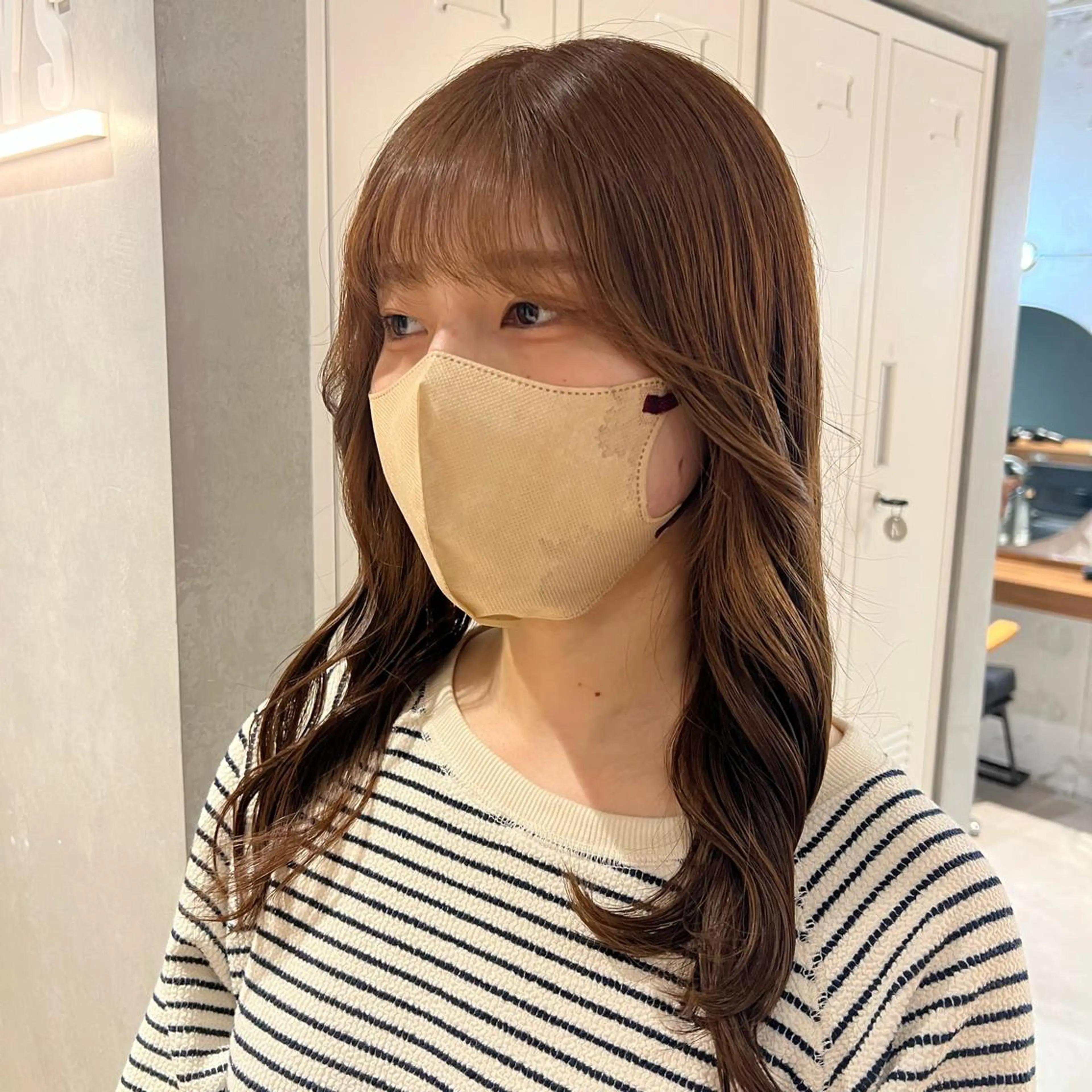 カラー ベージュカラー ブリーチ ミルクティーベージュ ブリーチなしカラー 🎀 夏秋🎀のヘアスタイル