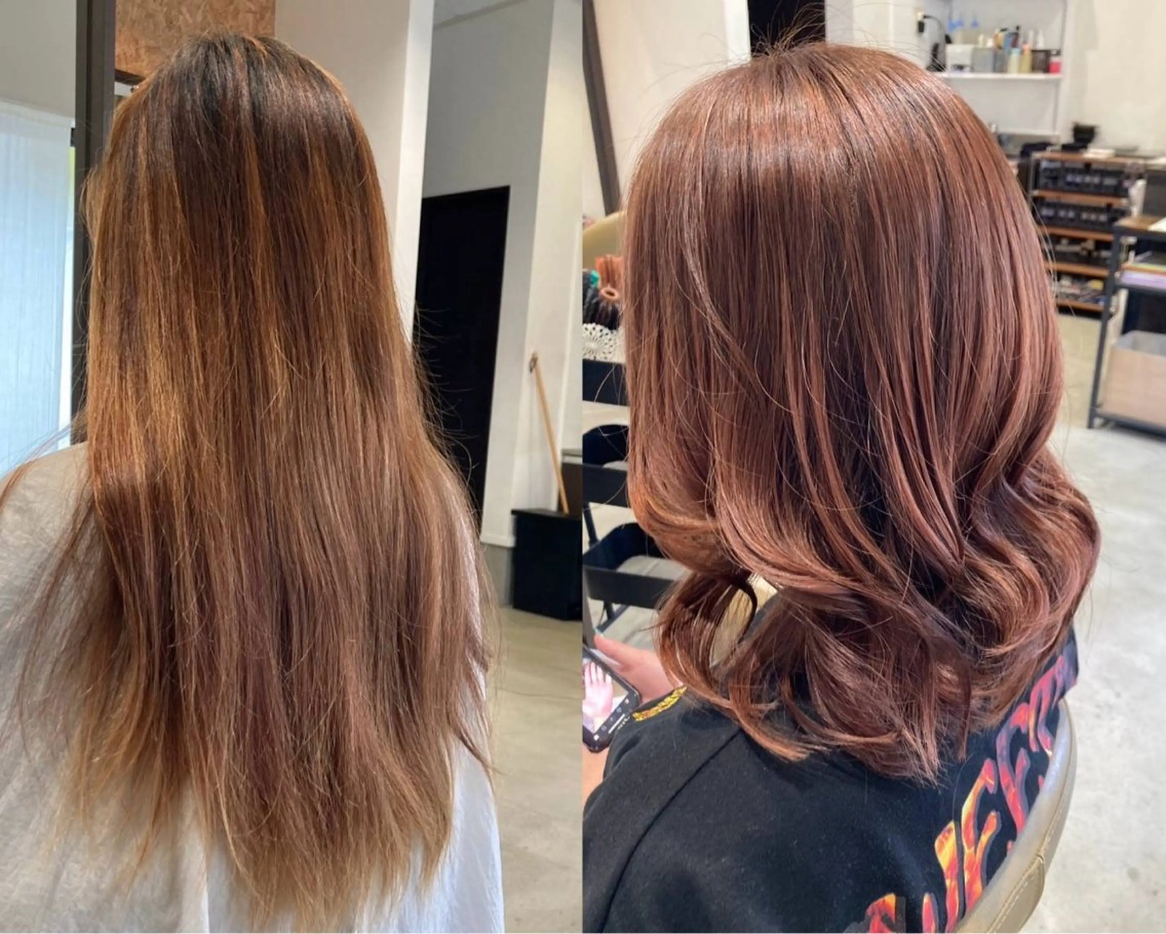 セミロング カット ヘアカラー 折本 沙織のヘアスタイル